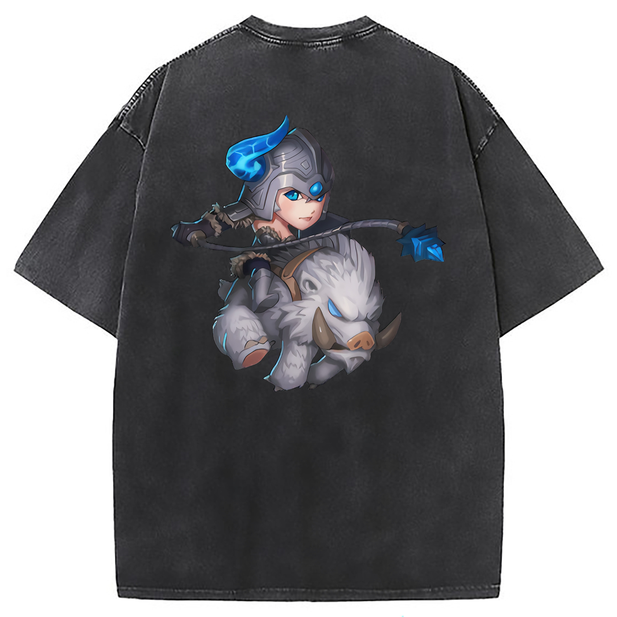 （画像用） リーグ・オブ・レジェンド League of Legends LOL 綿100% ヴィンテージ風 半袖Tシャツ（背面プリント）