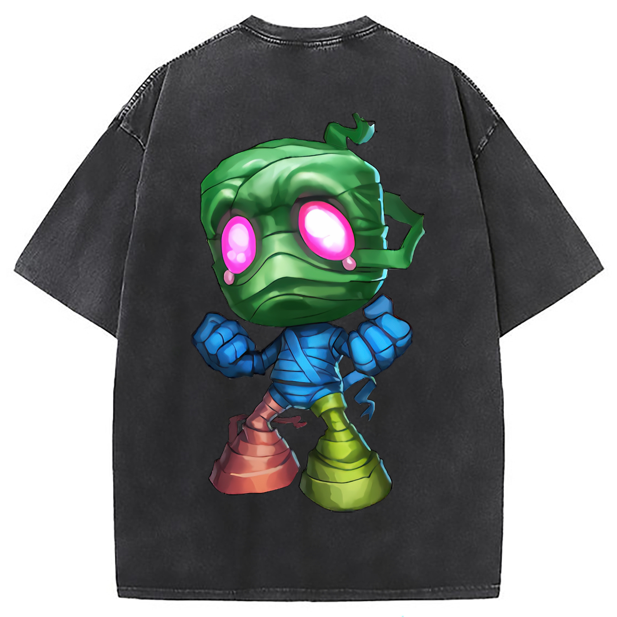 （画像用） リーグ・オブ・レジェンド League of Legends LOL 綿100% ヴィンテージ風 半袖Tシャツ（背面プリント）