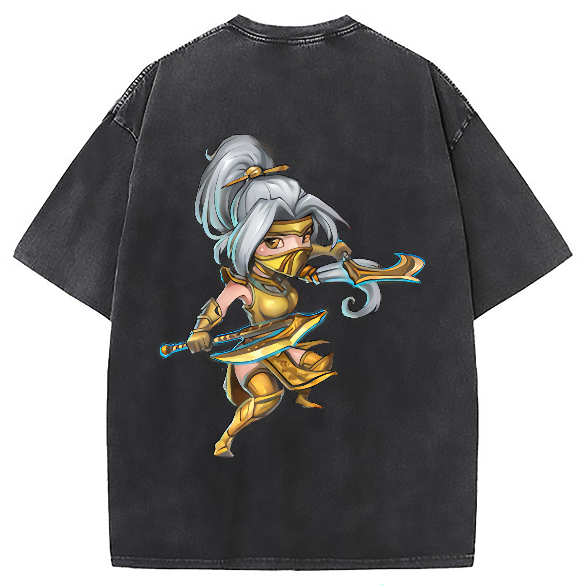 （画像用） リーグ・オブ・レジェンド League of Legends LOL 綿100% ヴィンテージ風 半袖Tシャツ（背面プリント）