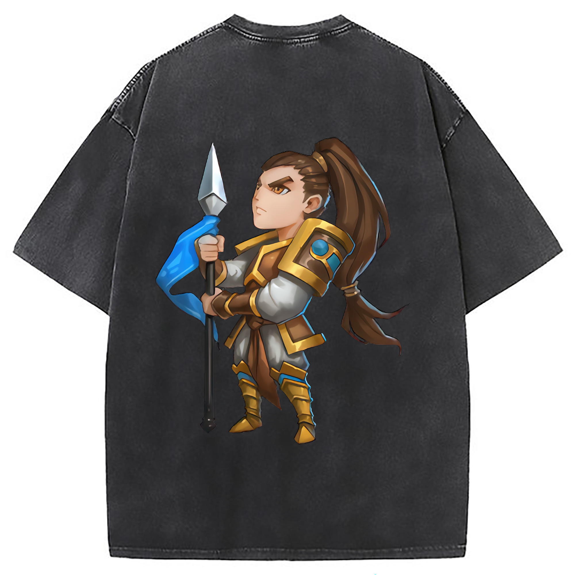 （画像用） リーグ・オブ・レジェンド League of Legends LOL 綿100% ヴィンテージ風 半袖Tシャツ（背面プリント）