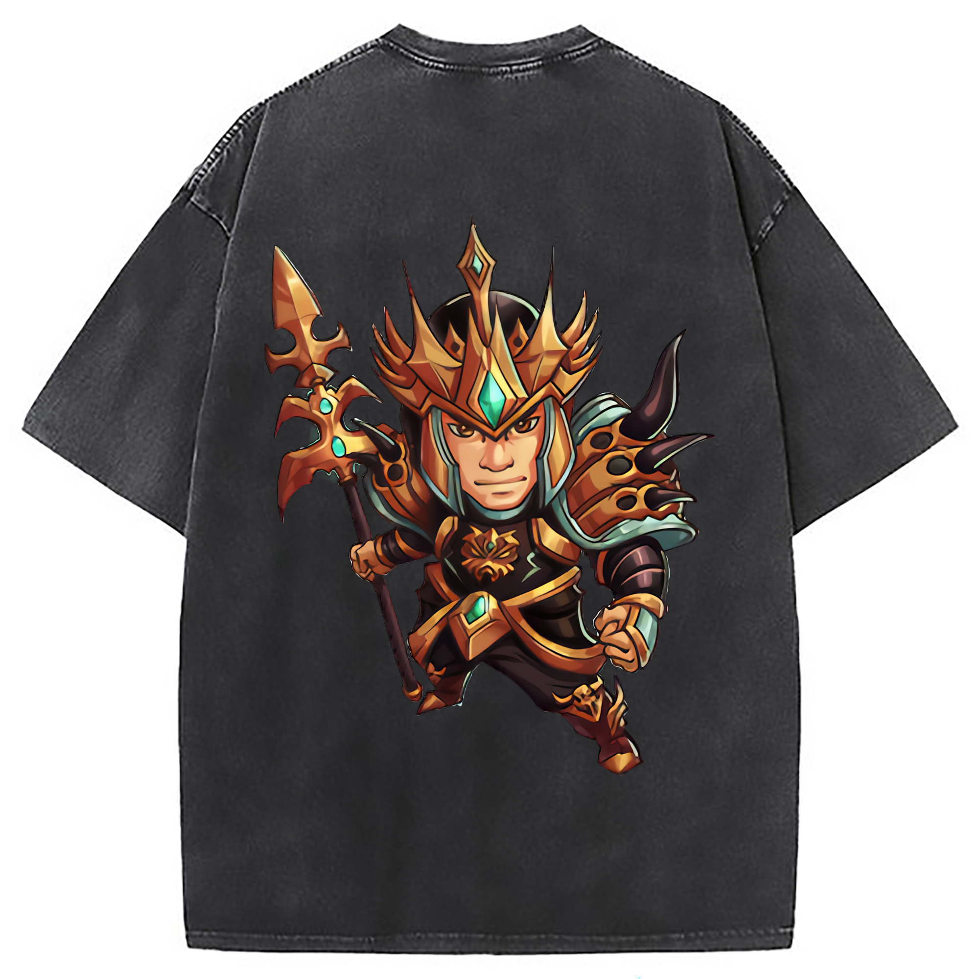 （画像用） リーグ・オブ・レジェンド League of Legends LOL 綿100% ヴィンテージ風 半袖Tシャツ（背面プリント）
