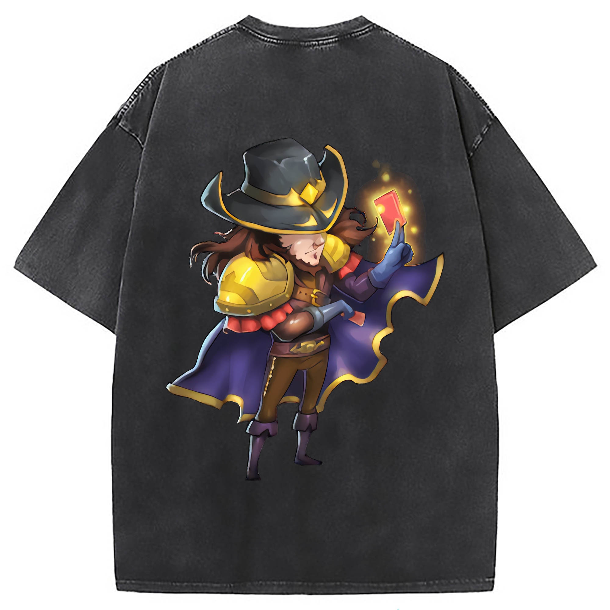 （画像用） リーグ・オブ・レジェンド League of Legends LOL 綿100% ヴィンテージ風 半袖Tシャツ（背面プリント）