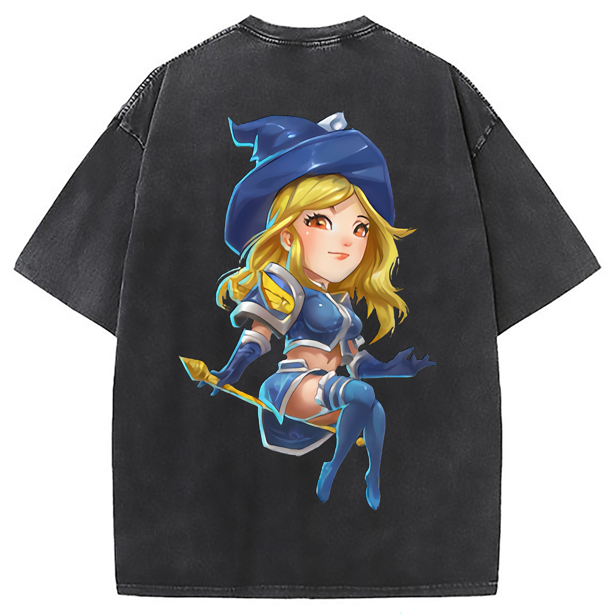 （画像用） リーグ・オブ・レジェンド League of Legends LOL 綿100% ヴィンテージ風 半袖Tシャツ（背面プリント）