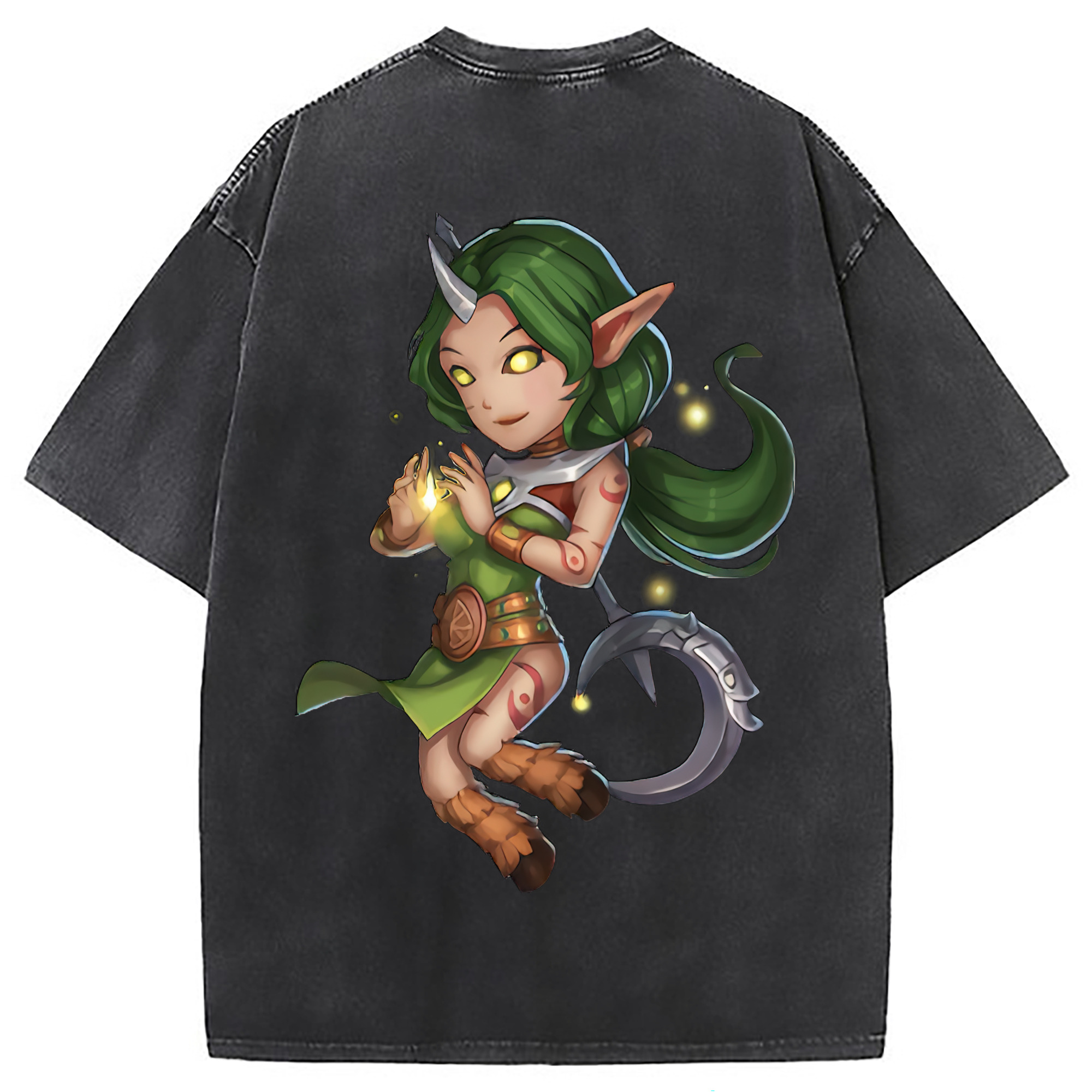 （画像用） リーグ・オブ・レジェンド League of Legends LOL 綿100% ヴィンテージ風 半袖Tシャツ（背面プリント）