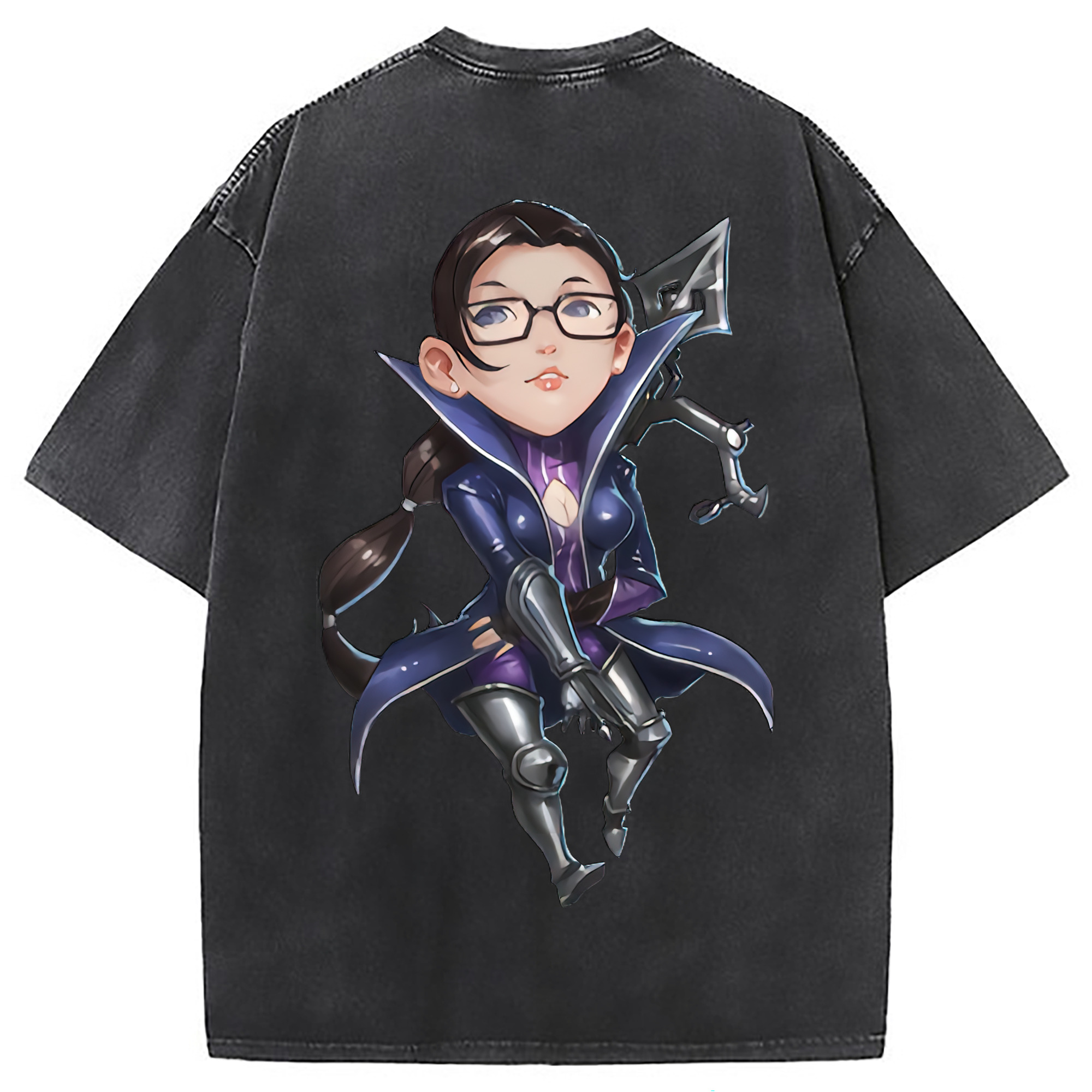 （画像用） リーグ・オブ・レジェンド League of Legends LOL 綿100% ヴィンテージ風 半袖Tシャツ（背面プリント）