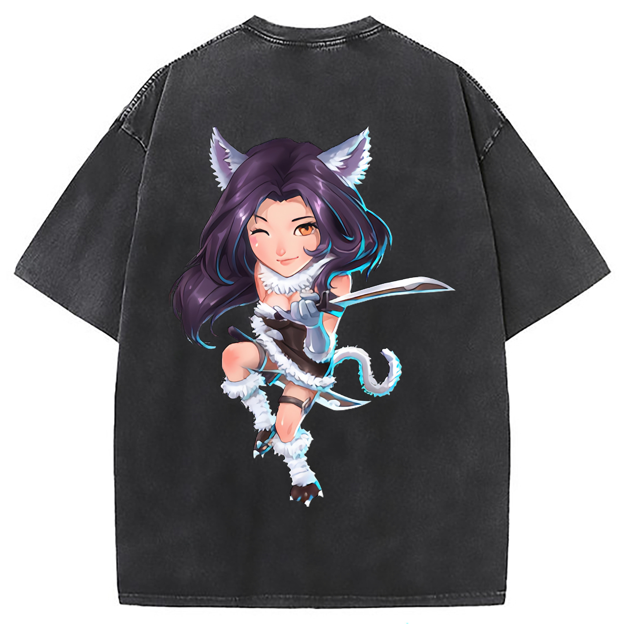 （画像用） リーグ・オブ・レジェンド League of Legends LOL 綿100% ヴィンテージ風 半袖Tシャツ（背面プリント）