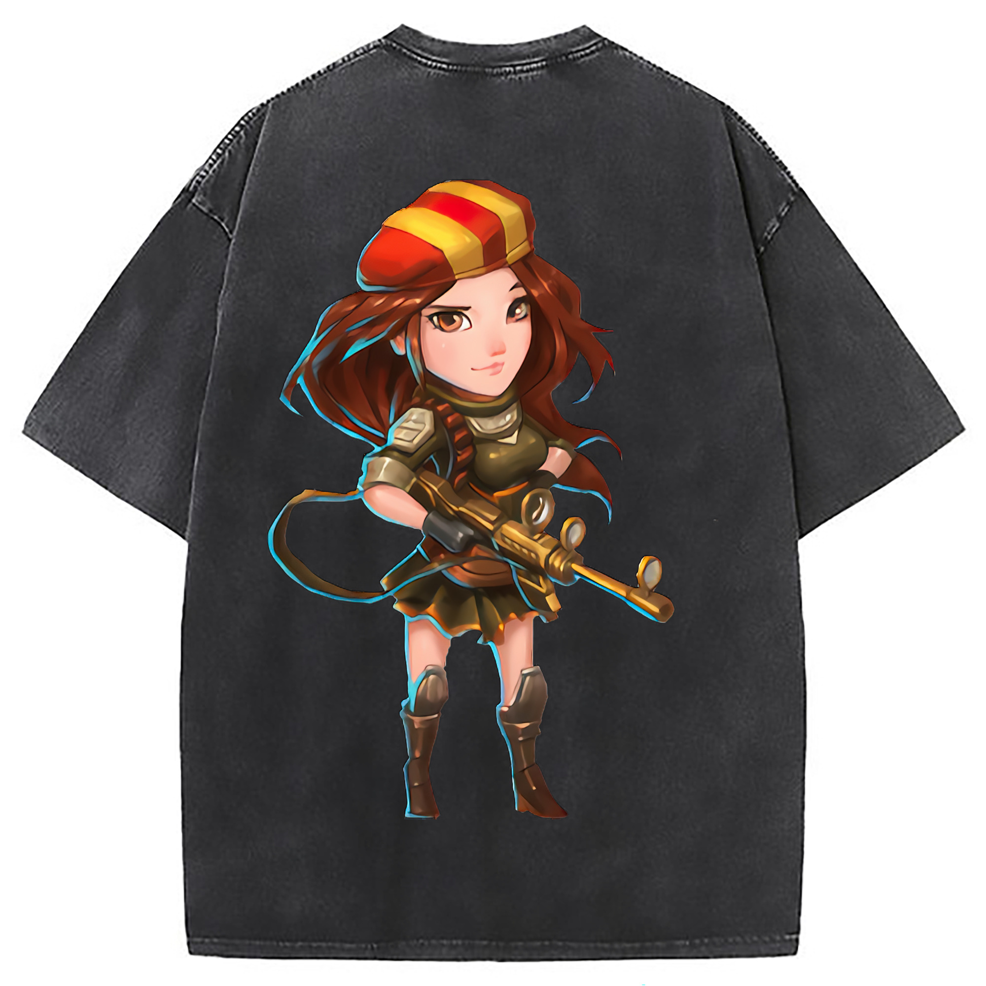 （画像用） リーグ・オブ・レジェンド League of Legends LOL 綿100% ヴィンテージ風 半袖Tシャツ（背面プリント）