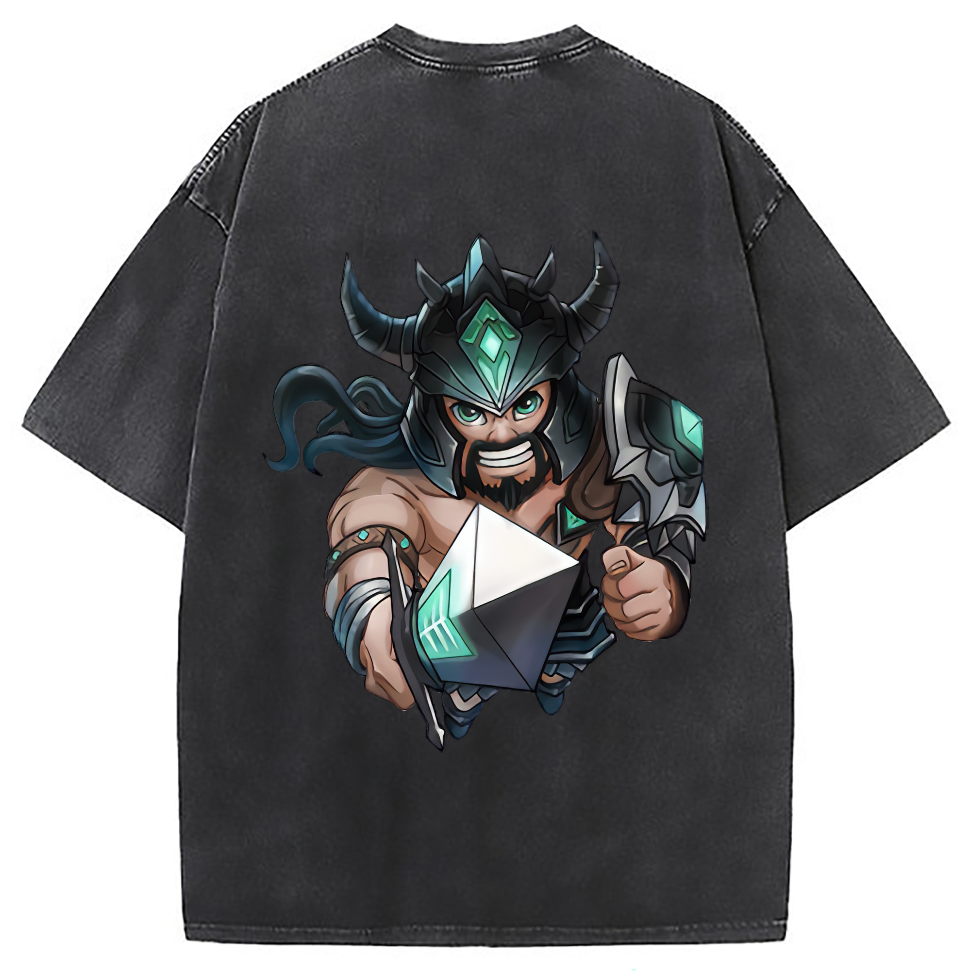 （画像用） リーグ・オブ・レジェンド League of Legends LOL 綿100% ヴィンテージ風 半袖Tシャツ（背面プリント）
