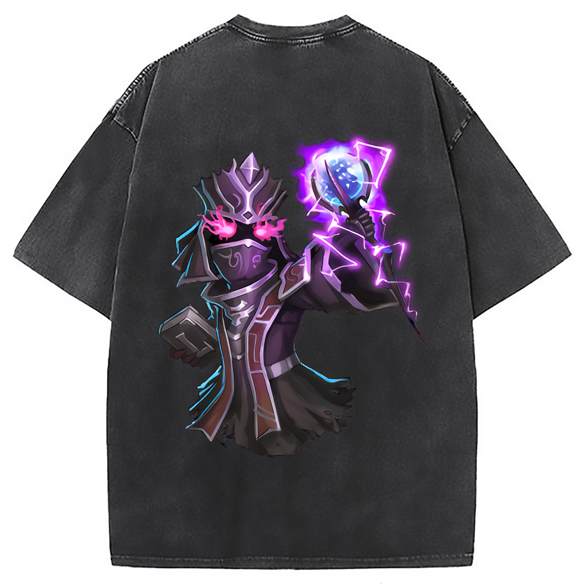 （画像用） リーグ・オブ・レジェンド League of Legends LOL 綿100% ヴィンテージ風 半袖Tシャツ（背面プリント）