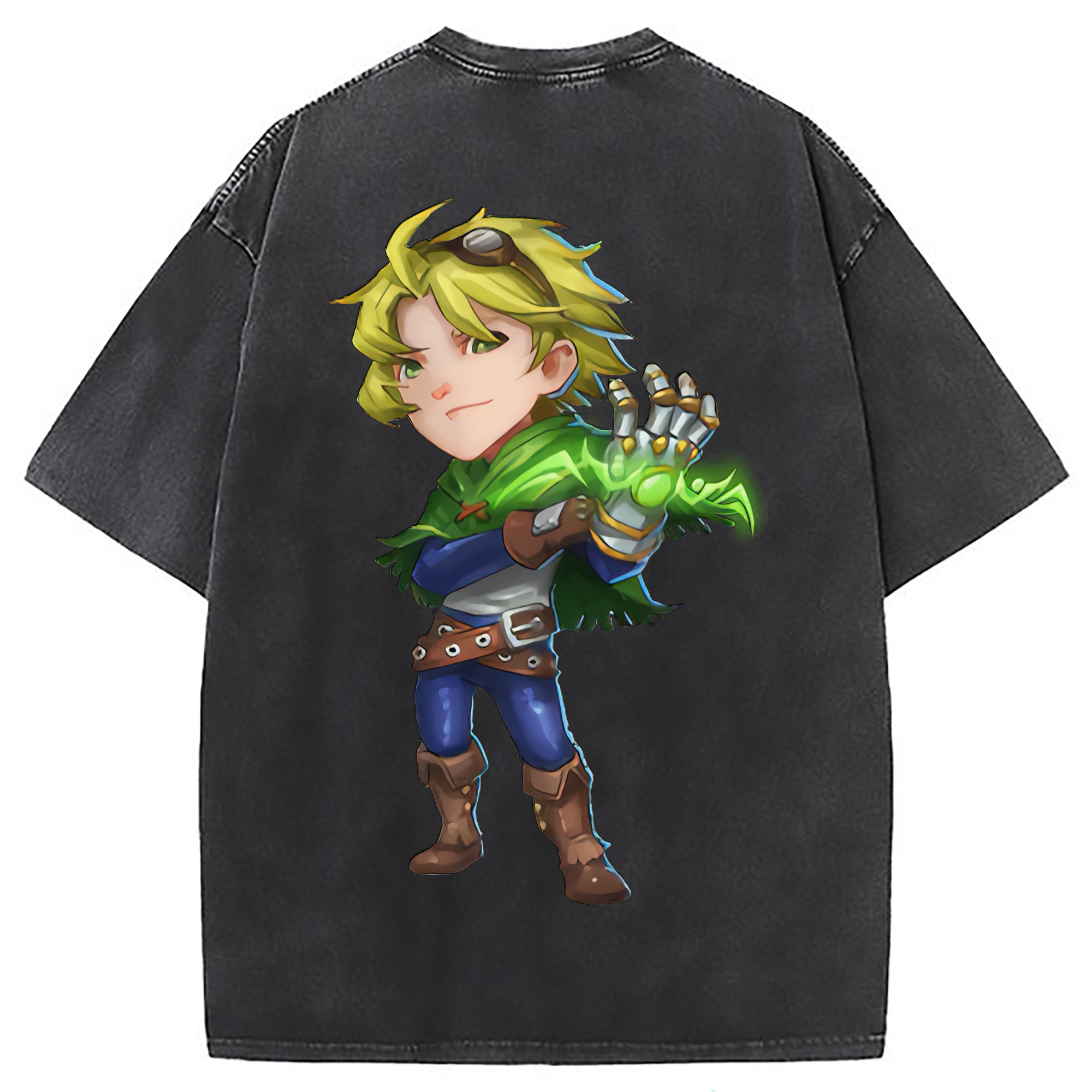 （画像用） リーグ・オブ・レジェンド League of Legends LOL 綿100% ヴィンテージ風 半袖Tシャツ（背面プリント）