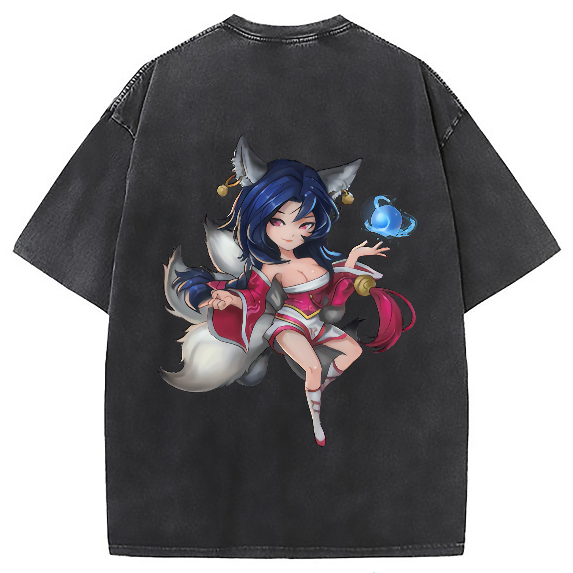 （画像用） リーグ・オブ・レジェンド League of Legends LOL 綿100% ヴィンテージ風 半袖Tシャツ（背面プリント）