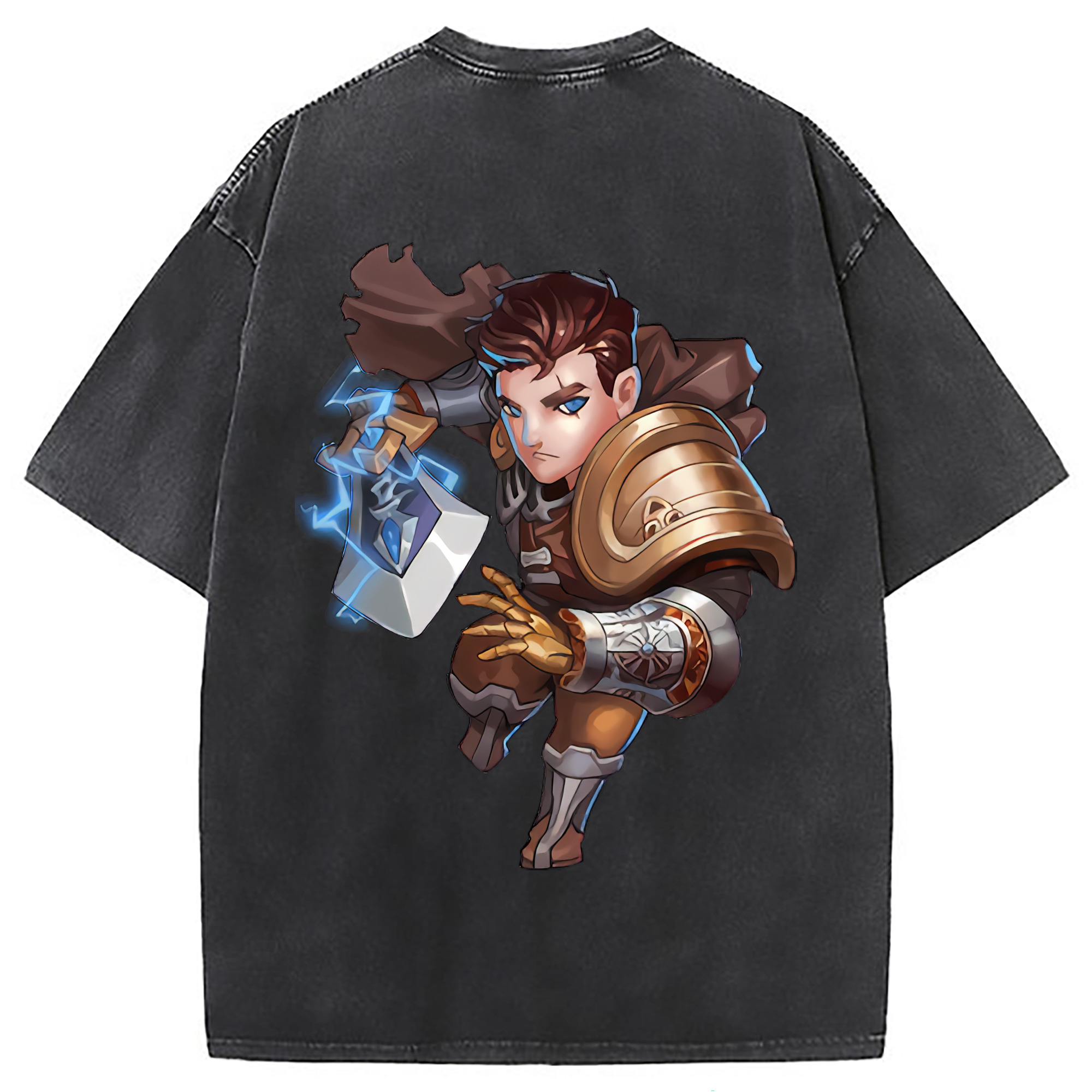 （画像用） リーグ・オブ・レジェンド League of Legends LOL 綿100% ヴィンテージ風 半袖Tシャツ（背面プリント）