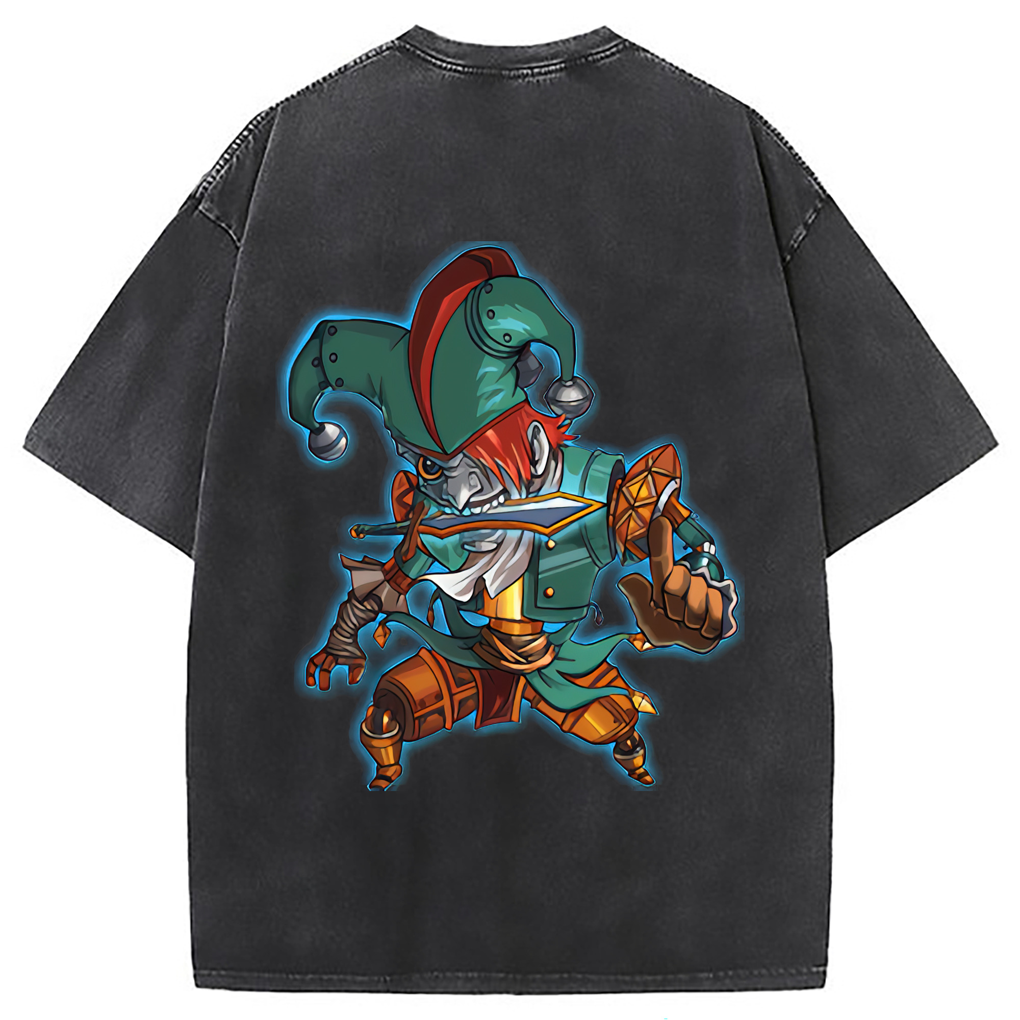 （画像用） リーグ・オブ・レジェンド League of Legends LOL 綿100% ヴィンテージ風 半袖Tシャツ（背面プリント）