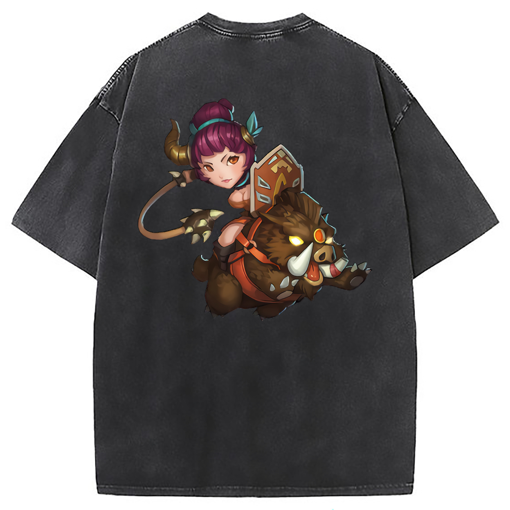 （画像用） リーグ・オブ・レジェンド League of Legends LOL 綿100% ヴィンテージ風 半袖Tシャツ（背面プリント）