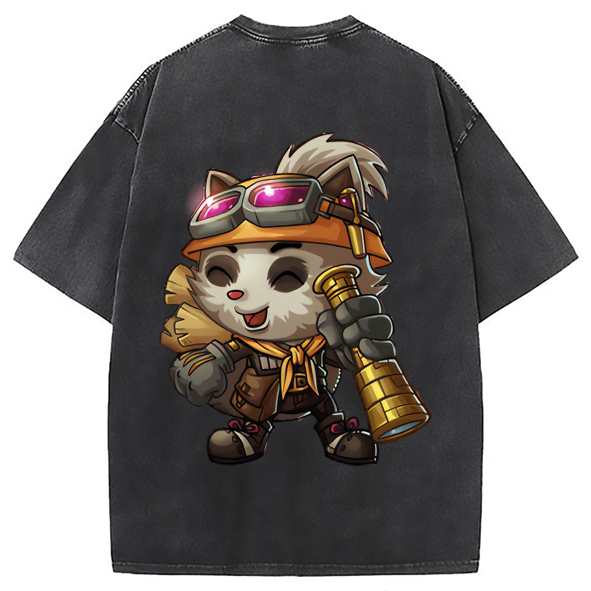 （画像用） リーグ・オブ・レジェンド League of Legends LOL 綿100% ヴィンテージ風 半袖Tシャツ（背面プリント）