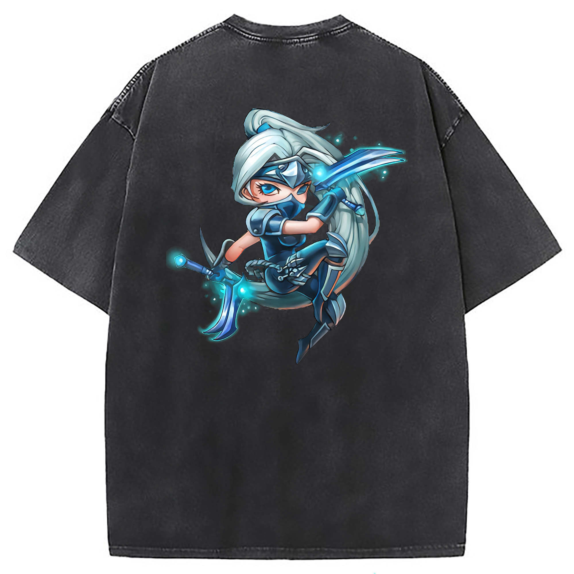 （画像用） リーグ・オブ・レジェンド League of Legends LOL 綿100% ヴィンテージ風 半袖Tシャツ（背面プリント）