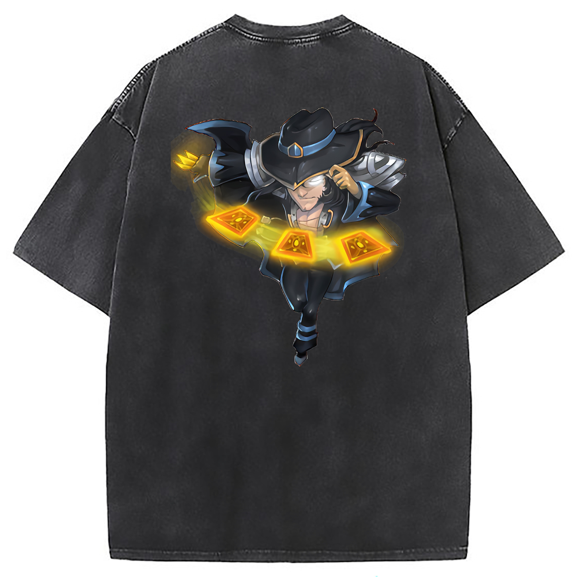 （画像用） リーグ・オブ・レジェンド League of Legends LOL 綿100% ヴィンテージ風 半袖Tシャツ（背面プリント）