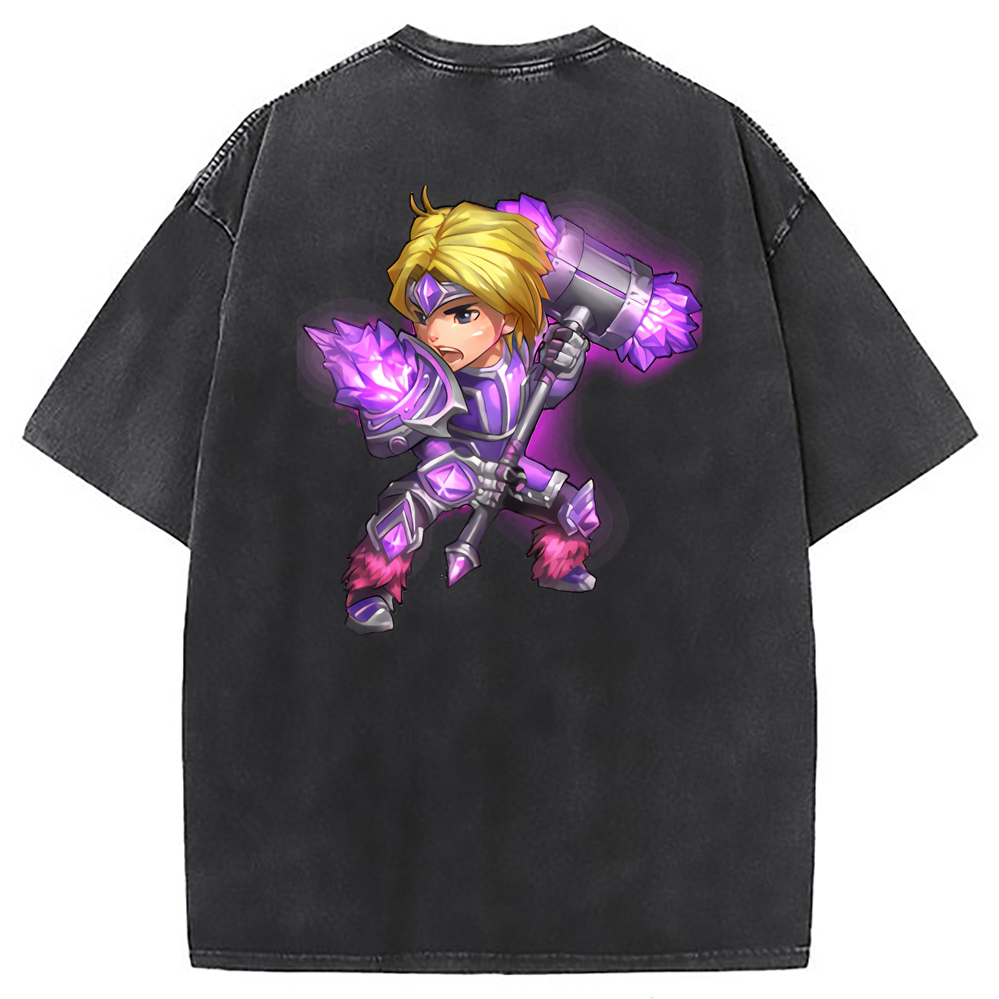 （画像用） リーグ・オブ・レジェンド League of Legends LOL 綿100% ヴィンテージ風 半袖Tシャツ（背面プリント）
