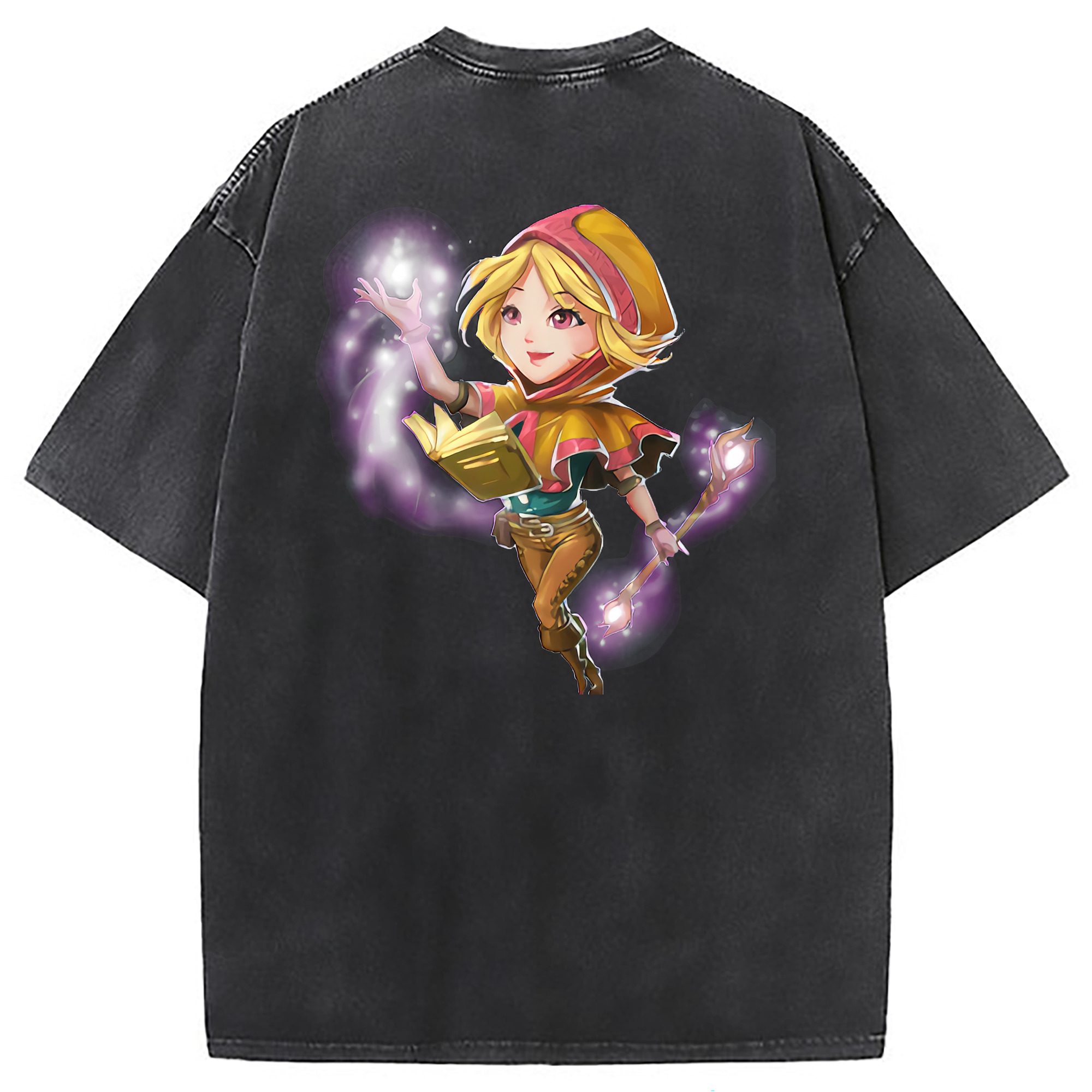 （画像用） リーグ・オブ・レジェンド League of Legends LOL 綿100% ヴィンテージ風 半袖Tシャツ（背面プリント）