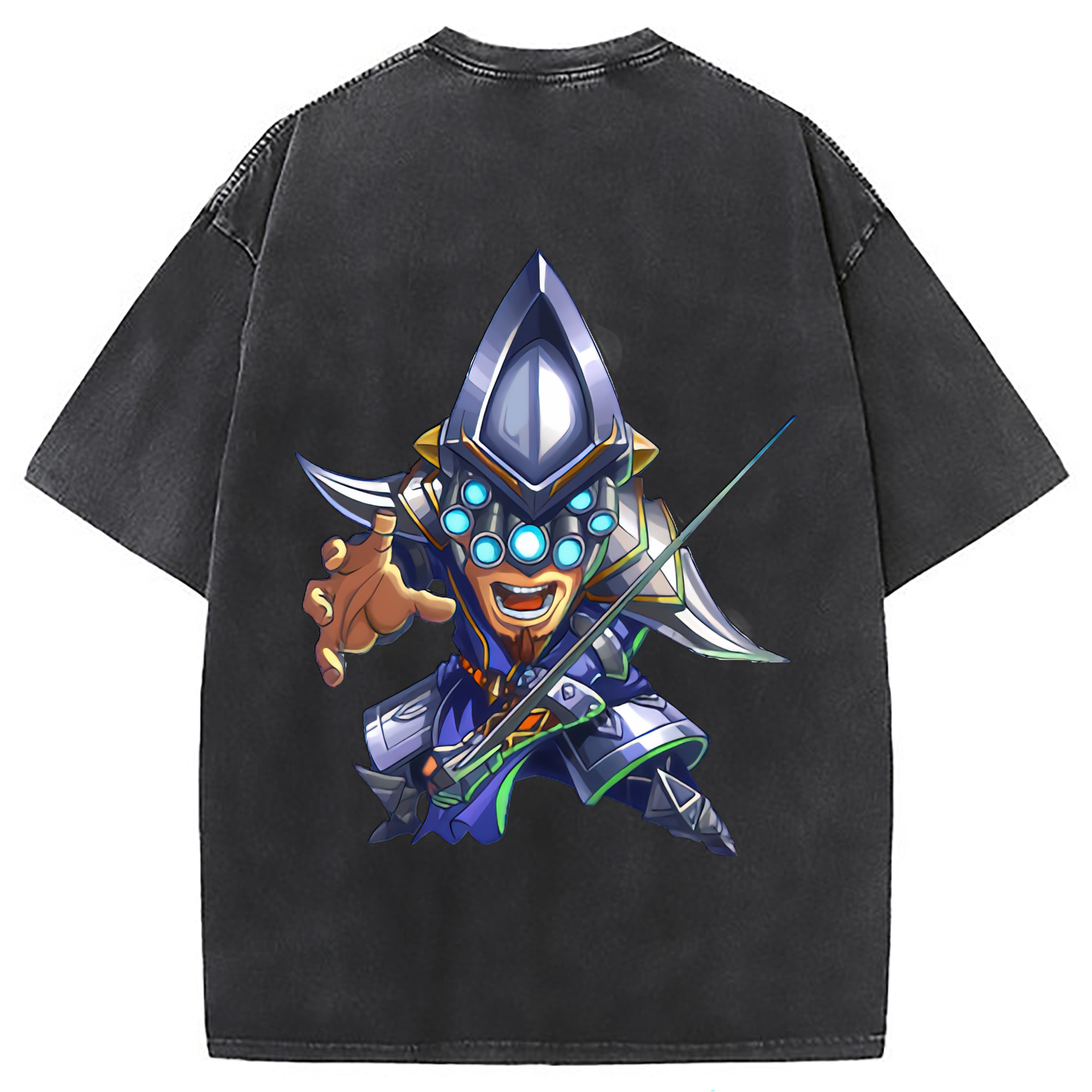 （画像用） リーグ・オブ・レジェンド League of Legends LOL 綿100% ヴィンテージ風 半袖Tシャツ（背面プリント）