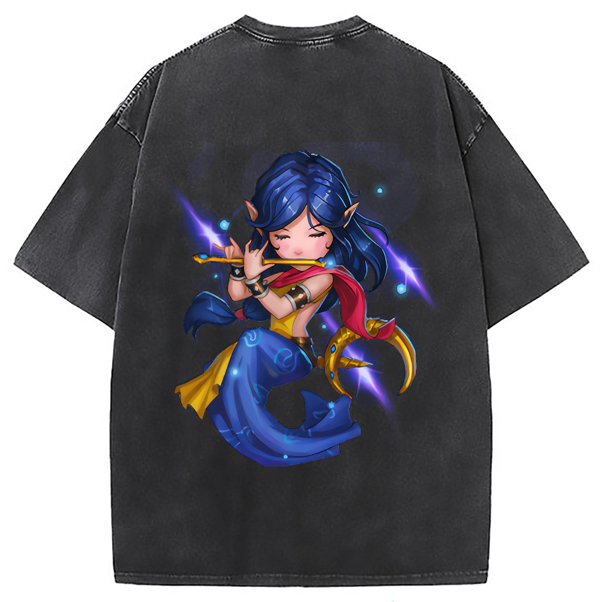 （画像用） リーグ・オブ・レジェンド League of Legends LOL 綿100% ヴィンテージ風 半袖Tシャツ（背面プリント）