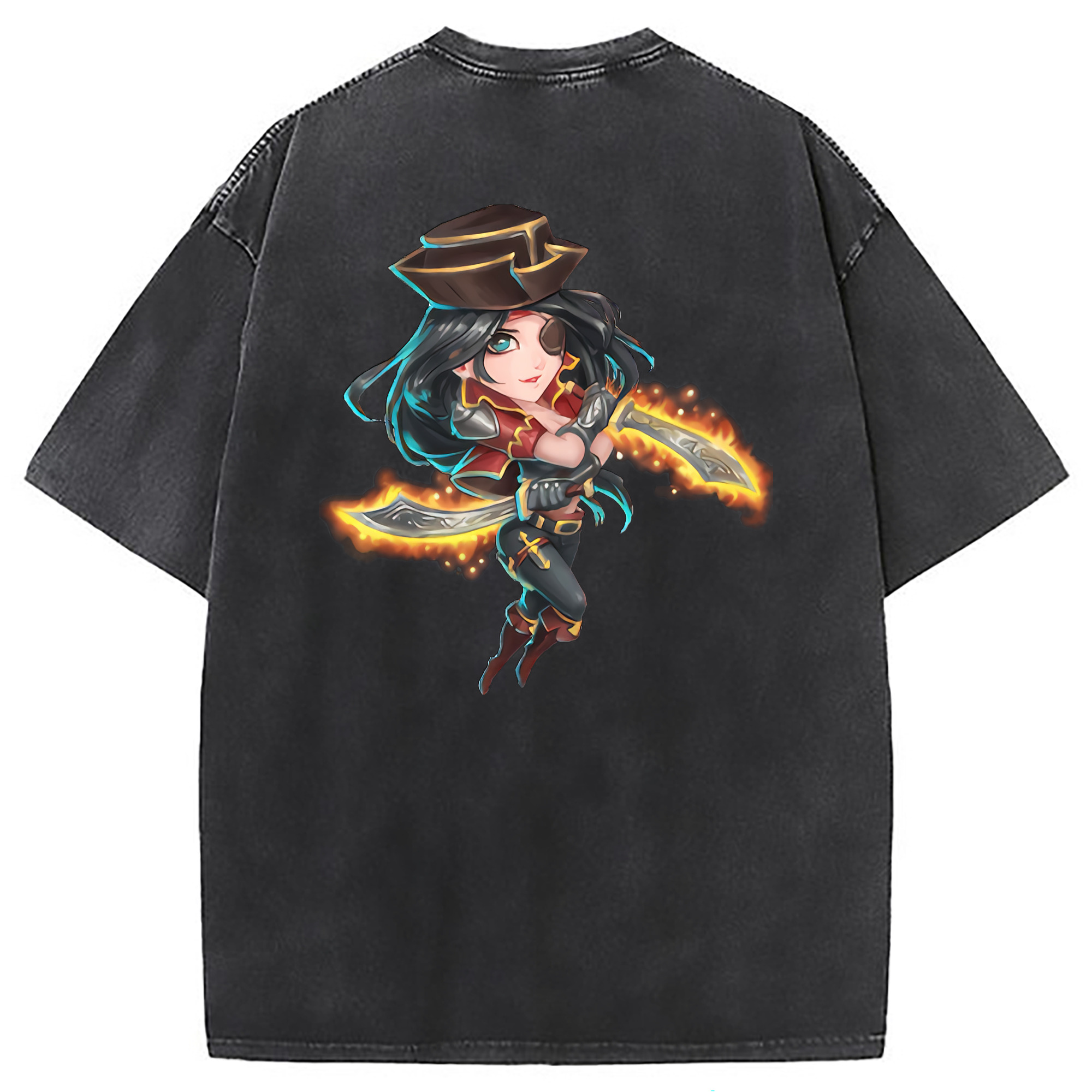 （画像用） リーグ・オブ・レジェンド League of Legends LOL 綿100% ヴィンテージ風 半袖Tシャツ（背面プリント）