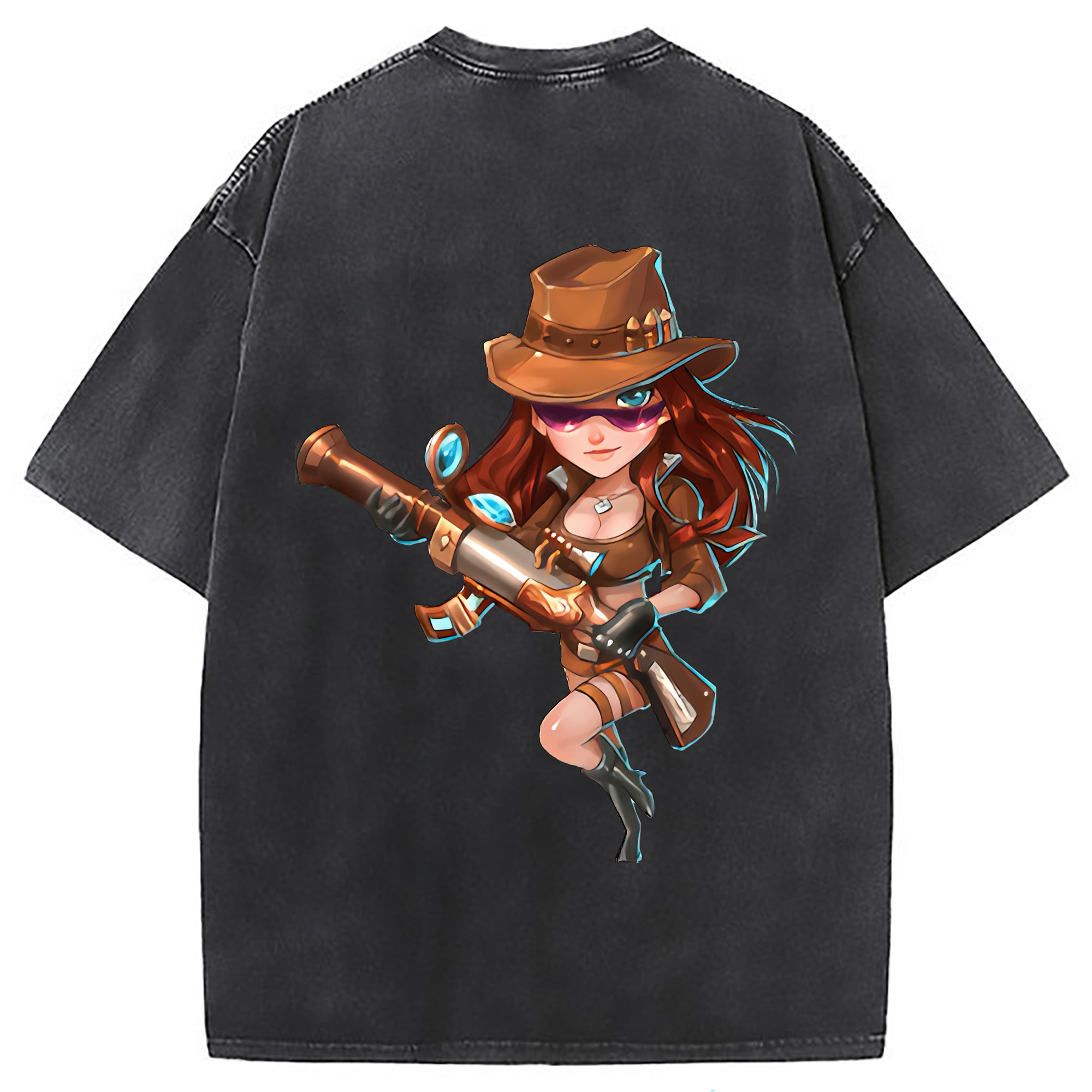 （画像用） リーグ・オブ・レジェンド League of Legends LOL 綿100% ヴィンテージ風 半袖Tシャツ（背面プリント）