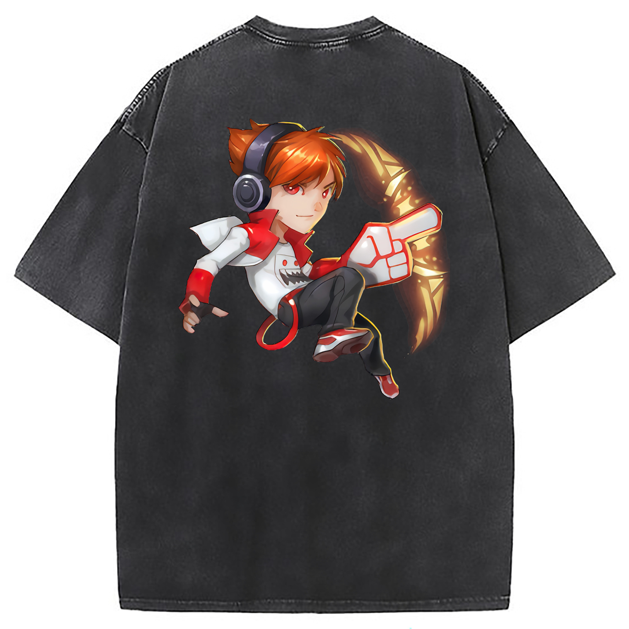 （画像用） リーグ・オブ・レジェンド League of Legends LOL 綿100% ヴィンテージ風 半袖Tシャツ（背面プリント）