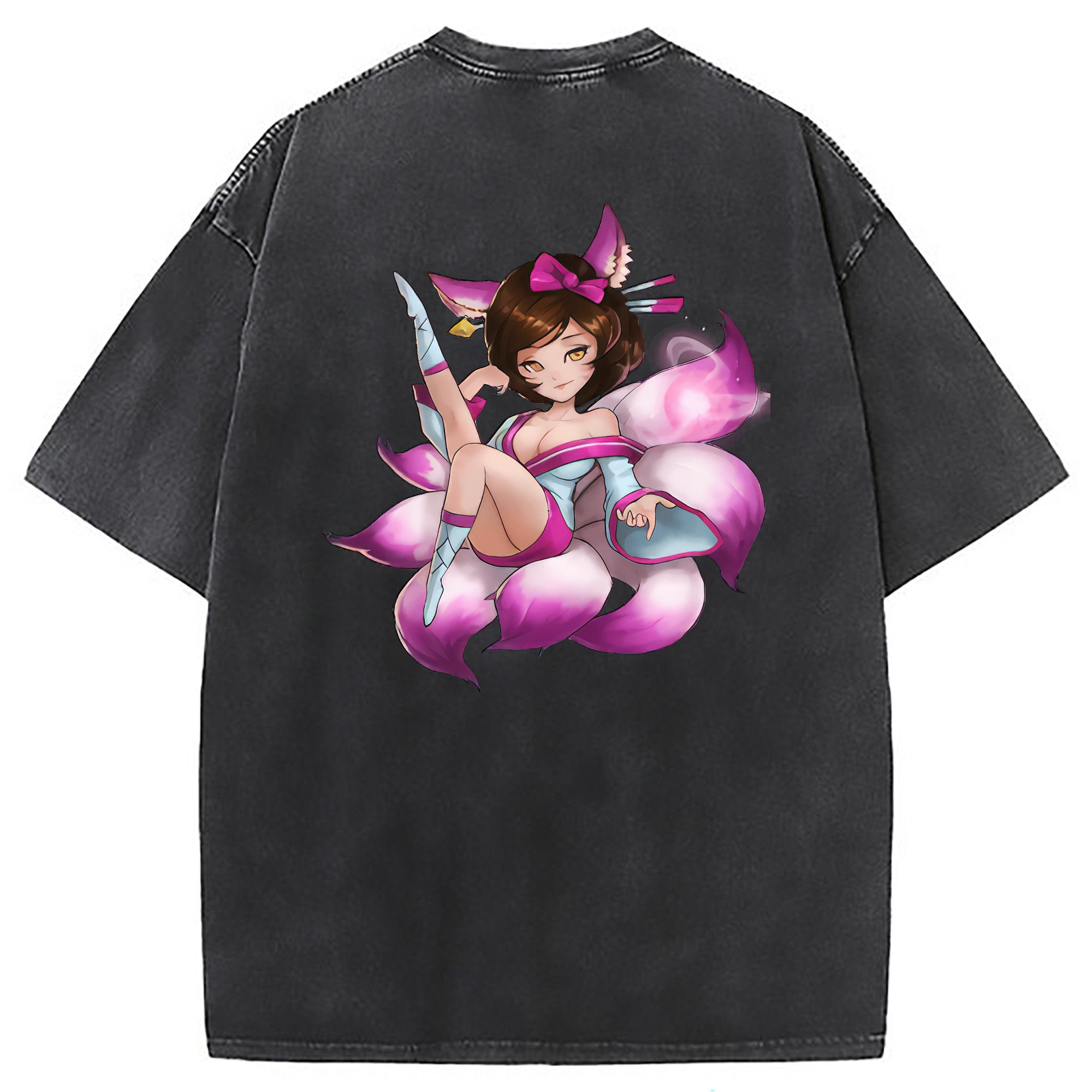 （画像用） リーグ・オブ・レジェンド League of Legends LOL 綿100% ヴィンテージ風 半袖Tシャツ（背面プリント）