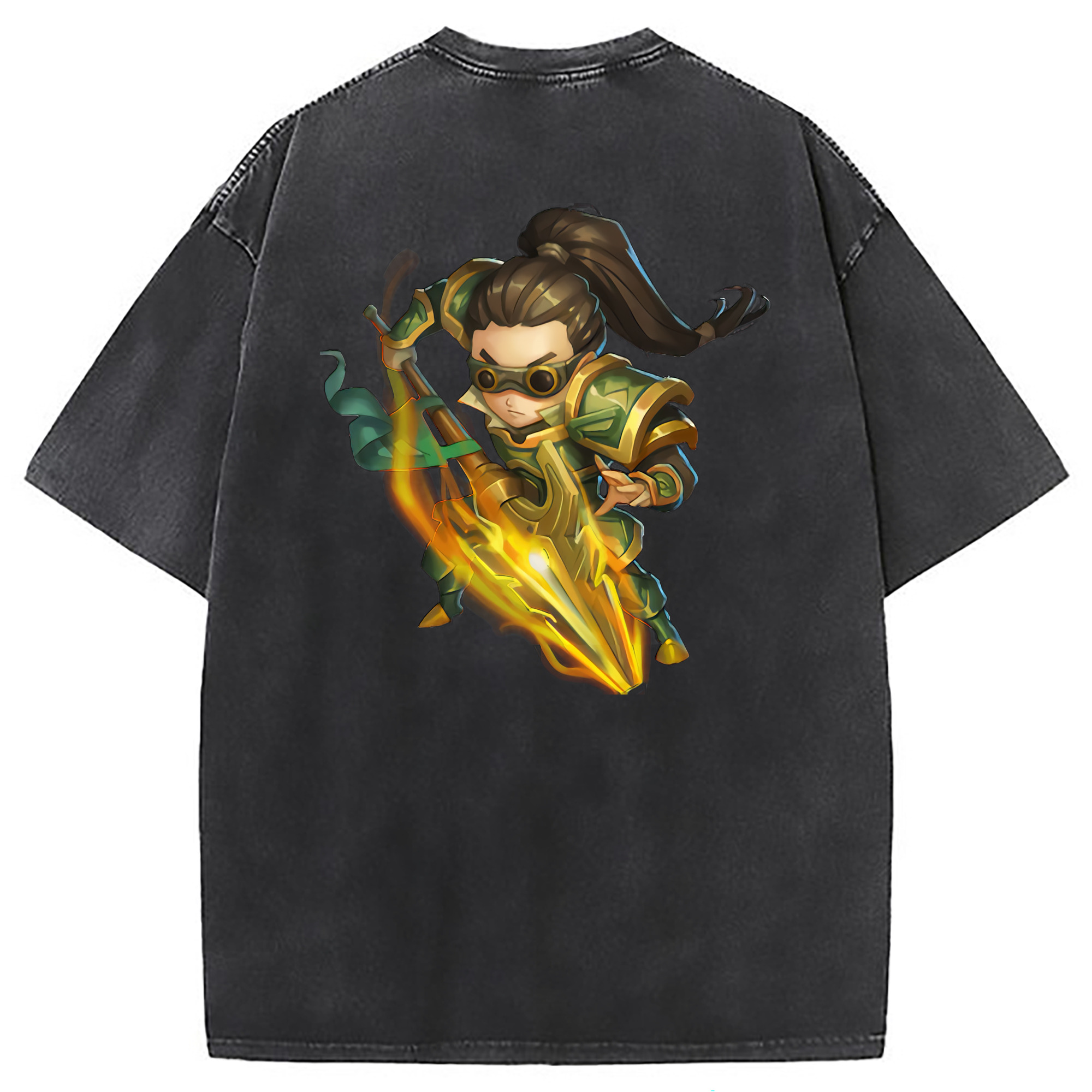 （画像用） リーグ・オブ・レジェンド League of Legends LOL 綿100% ヴィンテージ風 半袖Tシャツ（背面プリント）