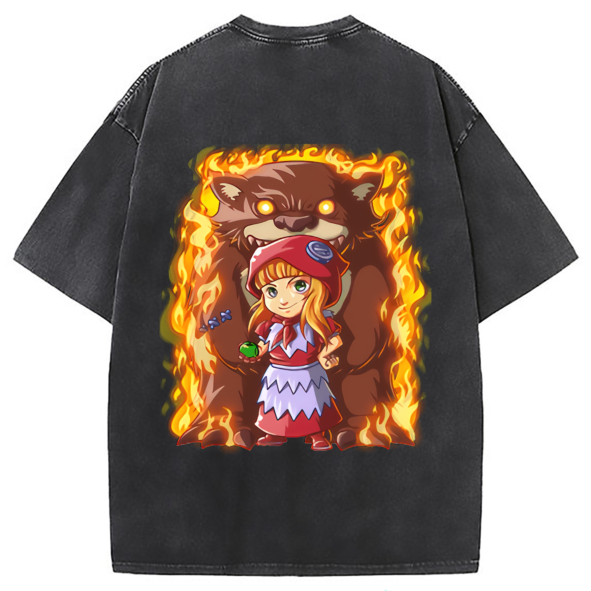 （画像用） リーグ・オブ・レジェンド League of Legends LOL 綿100% ヴィンテージ風 半袖Tシャツ（背面プリント）