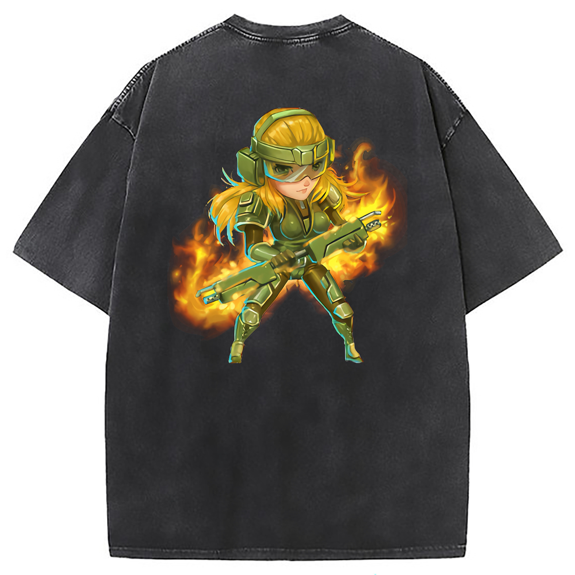 （画像用） リーグ・オブ・レジェンド League of Legends LOL 綿100% ヴィンテージ風 半袖Tシャツ（背面プリント）