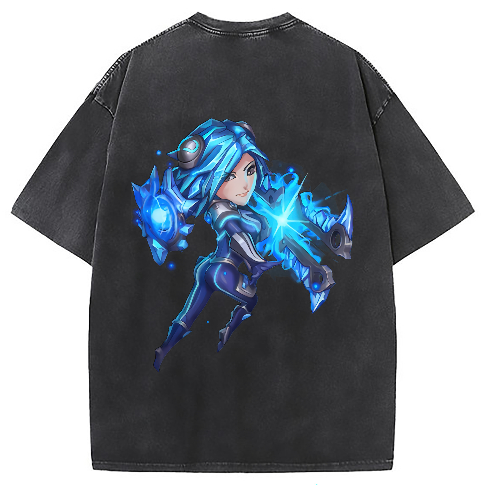 （画像用） リーグ・オブ・レジェンド League of Legends LOL 綿100% ヴィンテージ風 半袖Tシャツ（背面プリント）