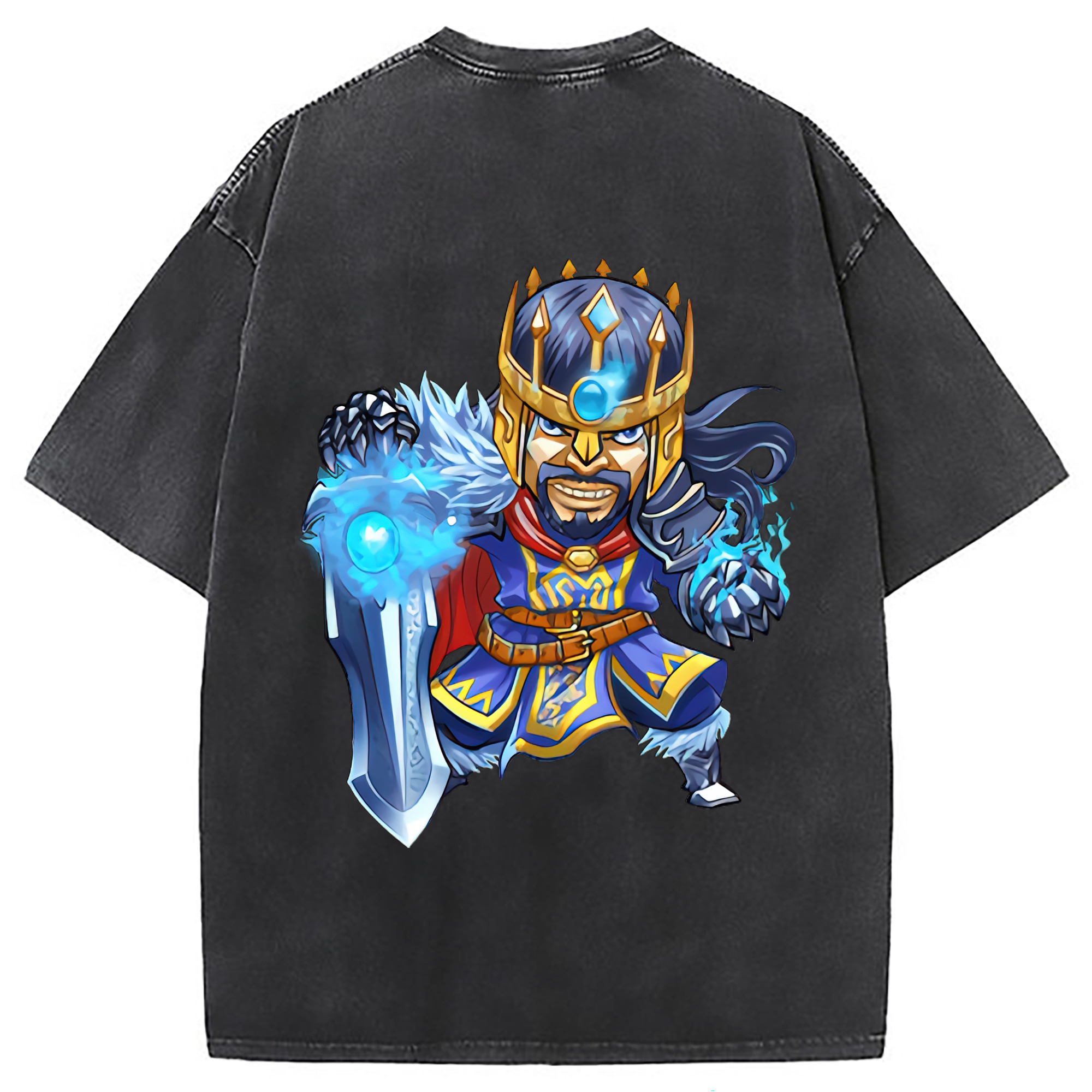 （画像用） リーグ・オブ・レジェンド League of Legends LOL 綿100% ヴィンテージ風 半袖Tシャツ（背面プリント）