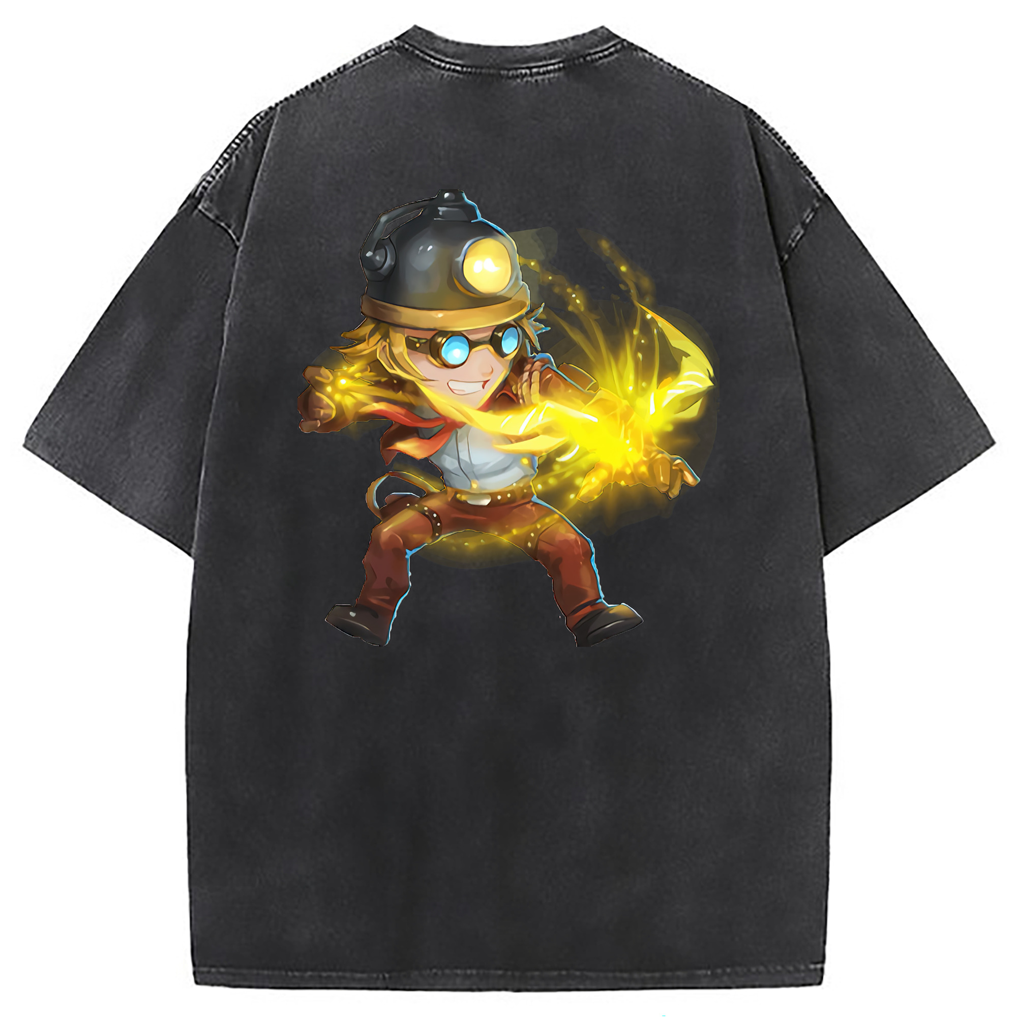 （画像用） リーグ・オブ・レジェンド League of Legends LOL 綿100% ヴィンテージ風 半袖Tシャツ（背面プリント）