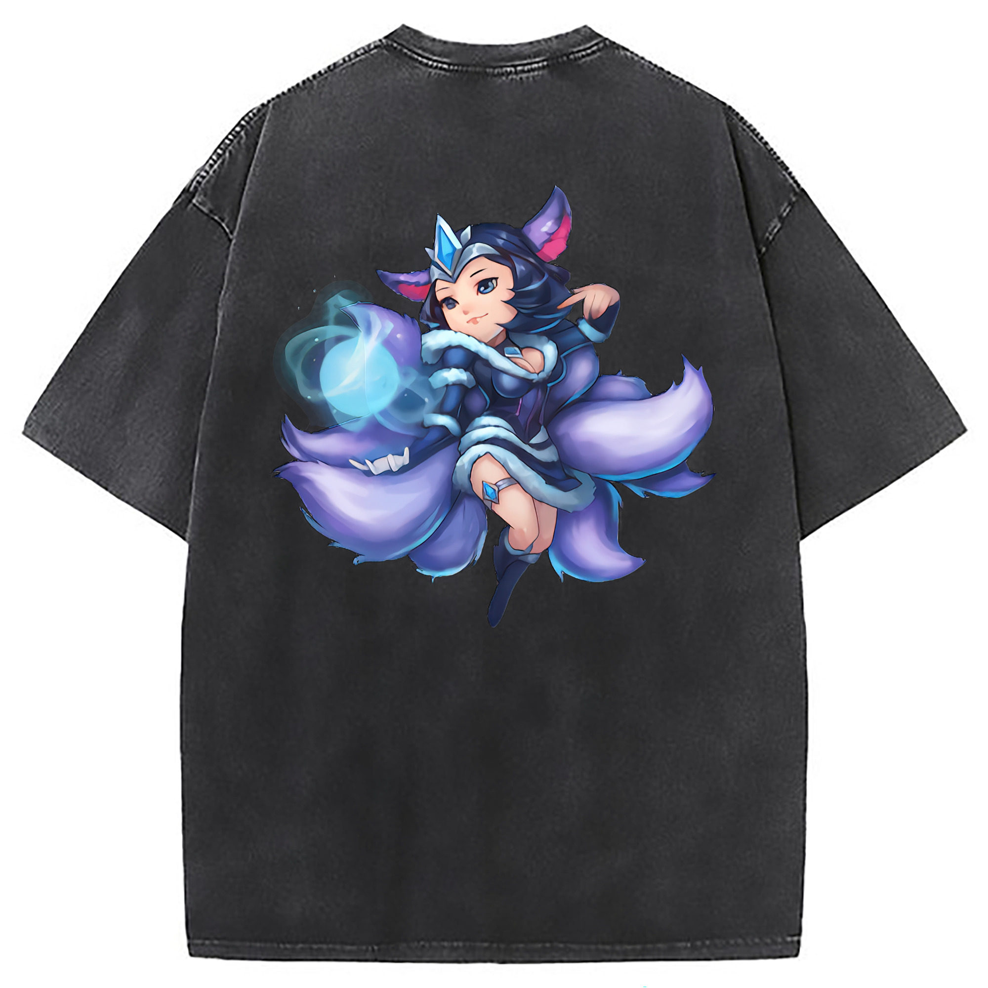 （画像用） リーグ・オブ・レジェンド League of Legends LOL 綿100% ヴィンテージ風 半袖Tシャツ（背面プリント）