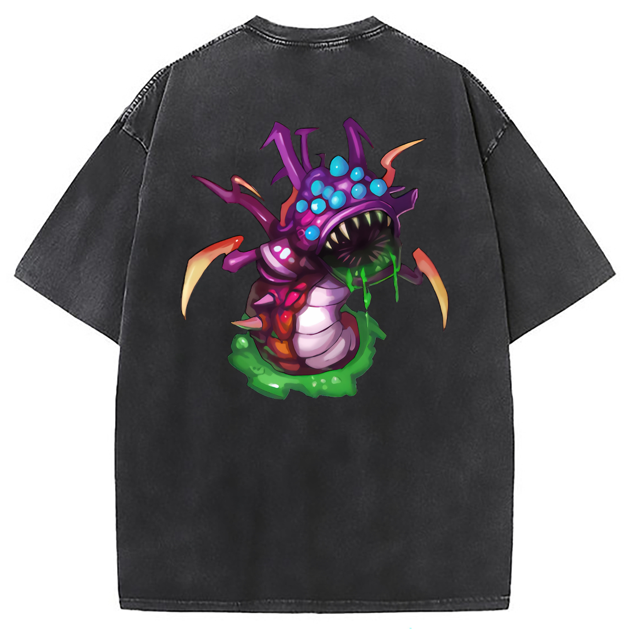 （画像用） リーグ・オブ・レジェンド League of Legends LOL 綿100% ヴィンテージ風 半袖Tシャツ（背面プリント）