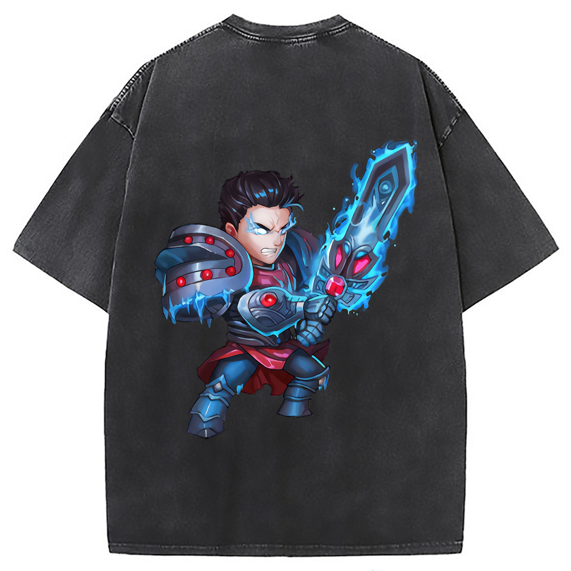 （画像用） リーグ・オブ・レジェンド League of Legends LOL 綿100% ヴィンテージ風 半袖Tシャツ（背面プリント）