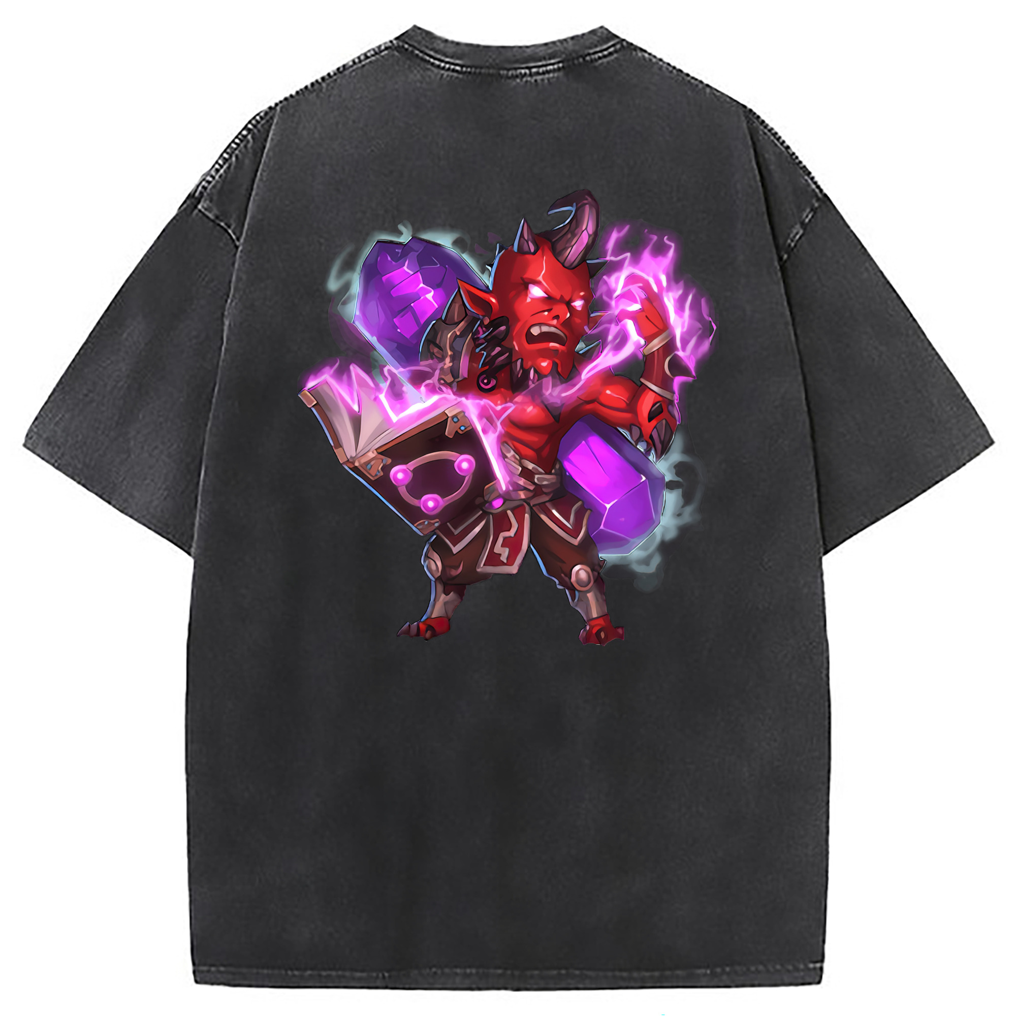 （画像用） リーグ・オブ・レジェンド League of Legends LOL 綿100% ヴィンテージ風 半袖Tシャツ（背面プリント）