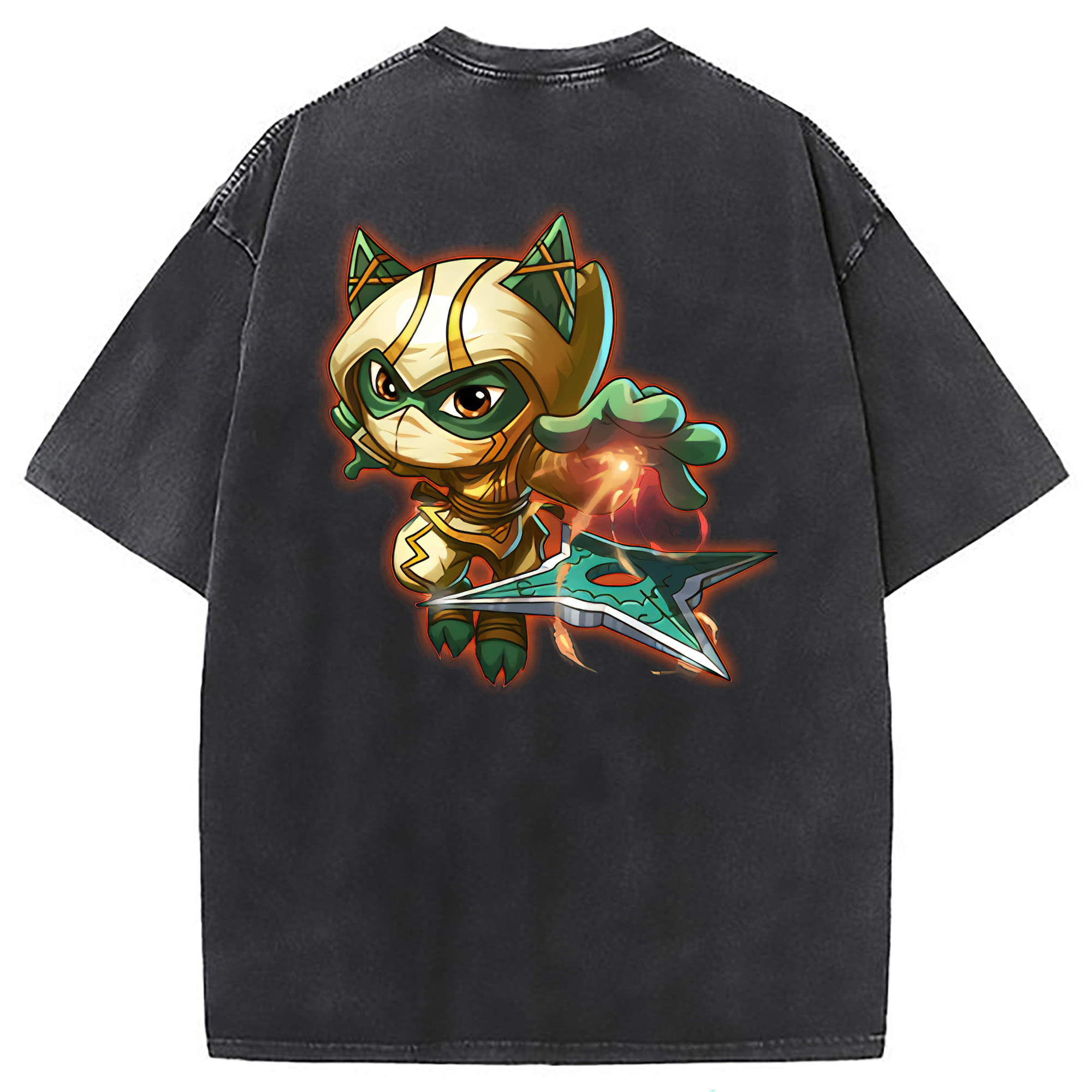 （画像用） リーグ・オブ・レジェンド League of Legends LOL 綿100% ヴィンテージ風 半袖Tシャツ（背面プリント）
