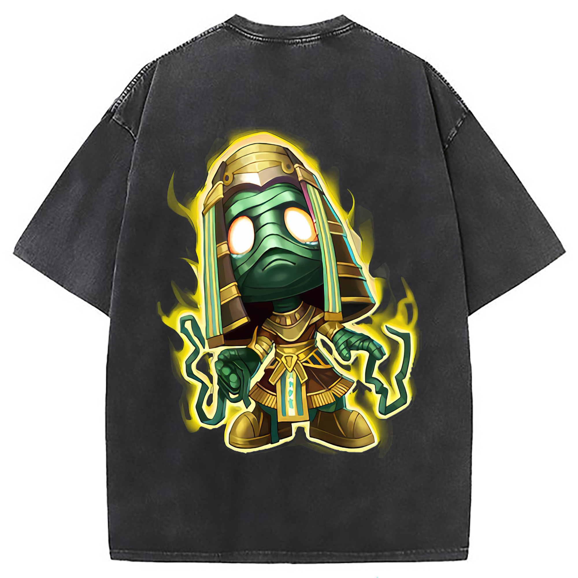 （画像用） リーグ・オブ・レジェンド League of Legends LOL 綿100% ヴィンテージ風 半袖Tシャツ（背面プリント）