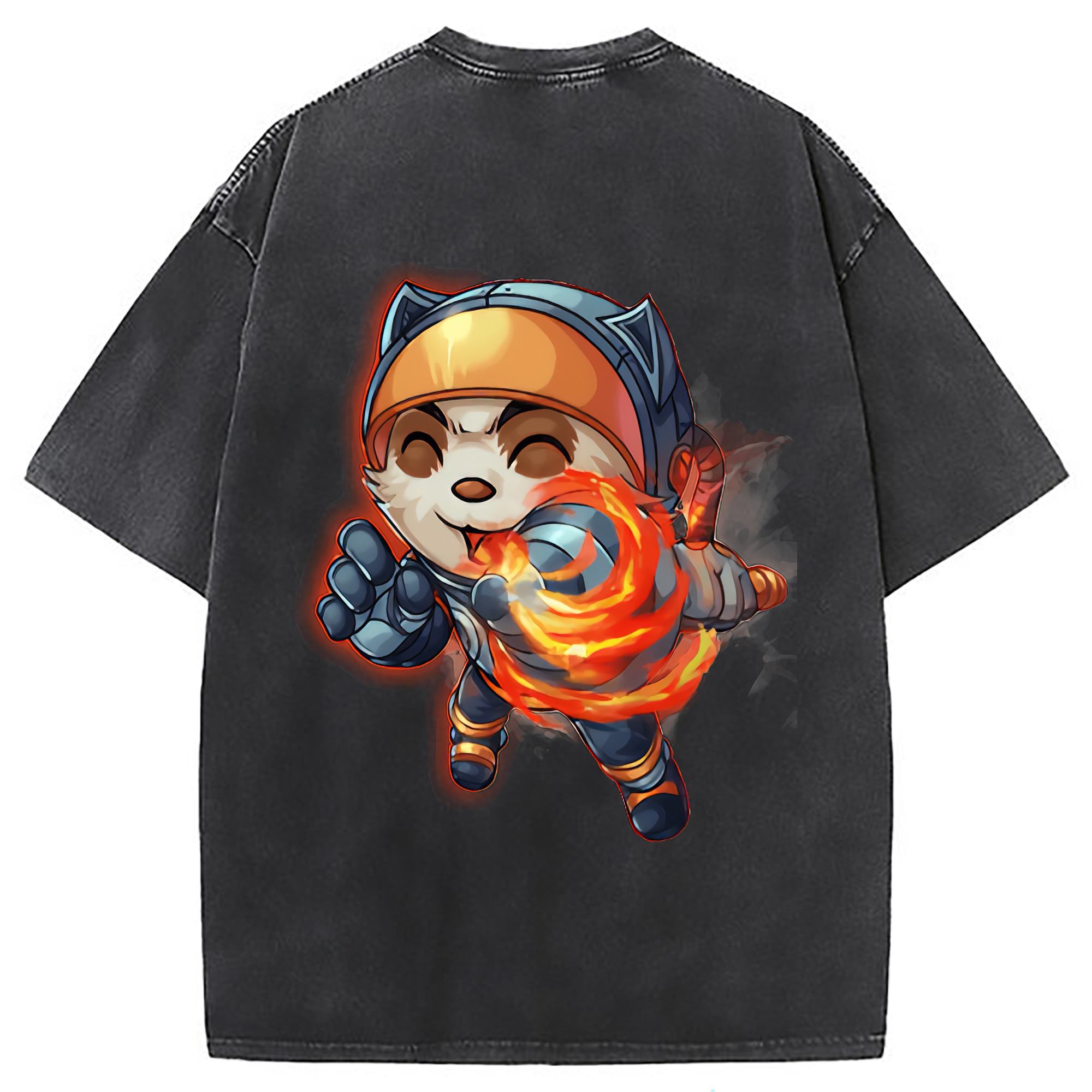 （画像用） リーグ・オブ・レジェンド League of Legends LOL 綿100% ヴィンテージ風 半袖Tシャツ（背面プリント）