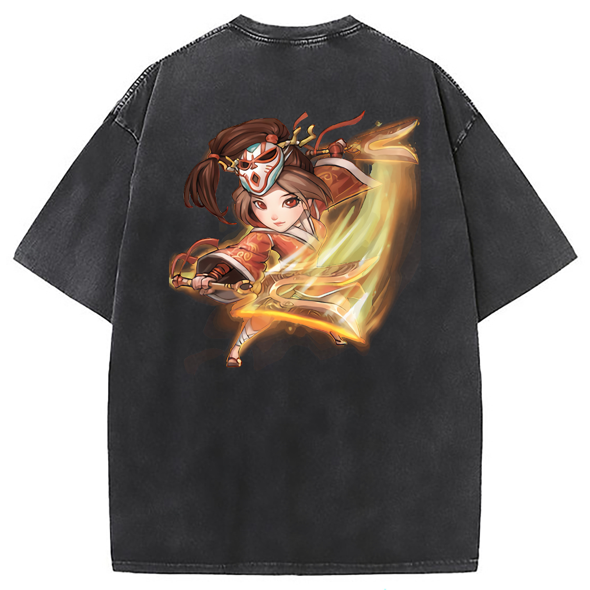 （画像用） リーグ・オブ・レジェンド League of Legends LOL 綿100% ヴィンテージ風 半袖Tシャツ（背面プリント）