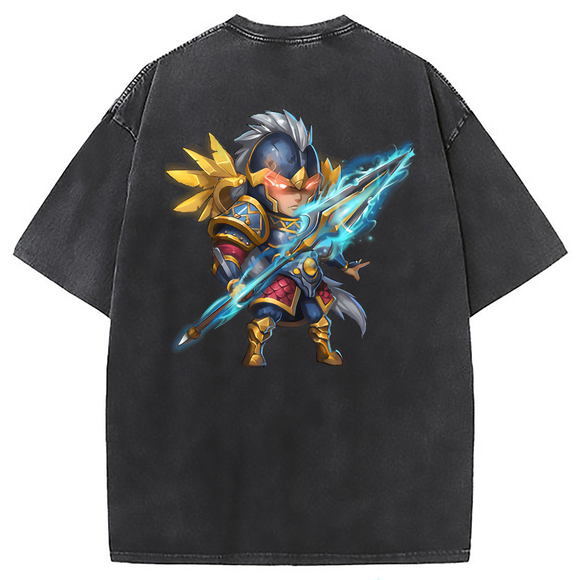 （画像用） リーグ・オブ・レジェンド League of Legends LOL 綿100% ヴィンテージ風 半袖Tシャツ（背面プリント）