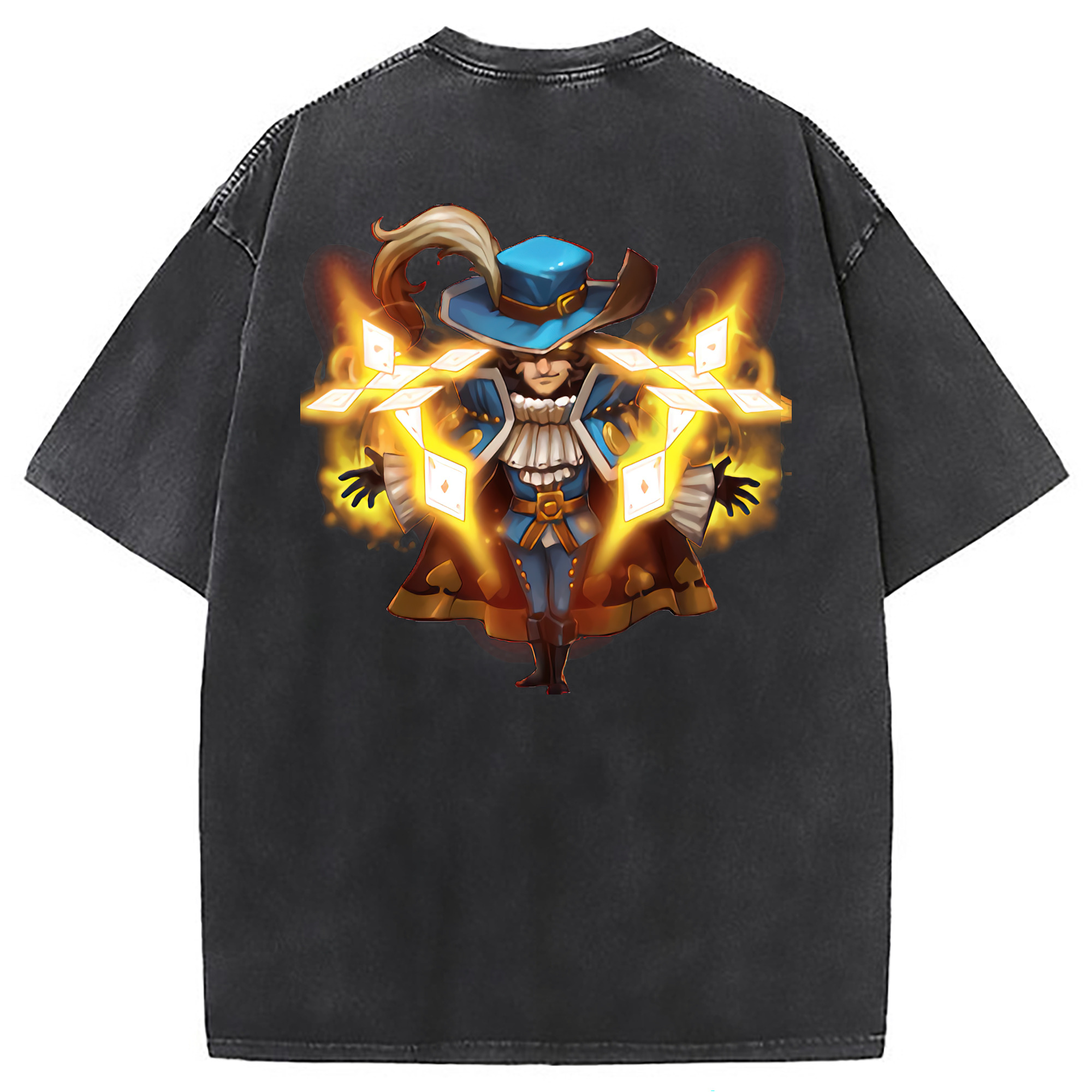 （画像用） リーグ・オブ・レジェンド League of Legends LOL 綿100% ヴィンテージ風 半袖Tシャツ（背面プリント）