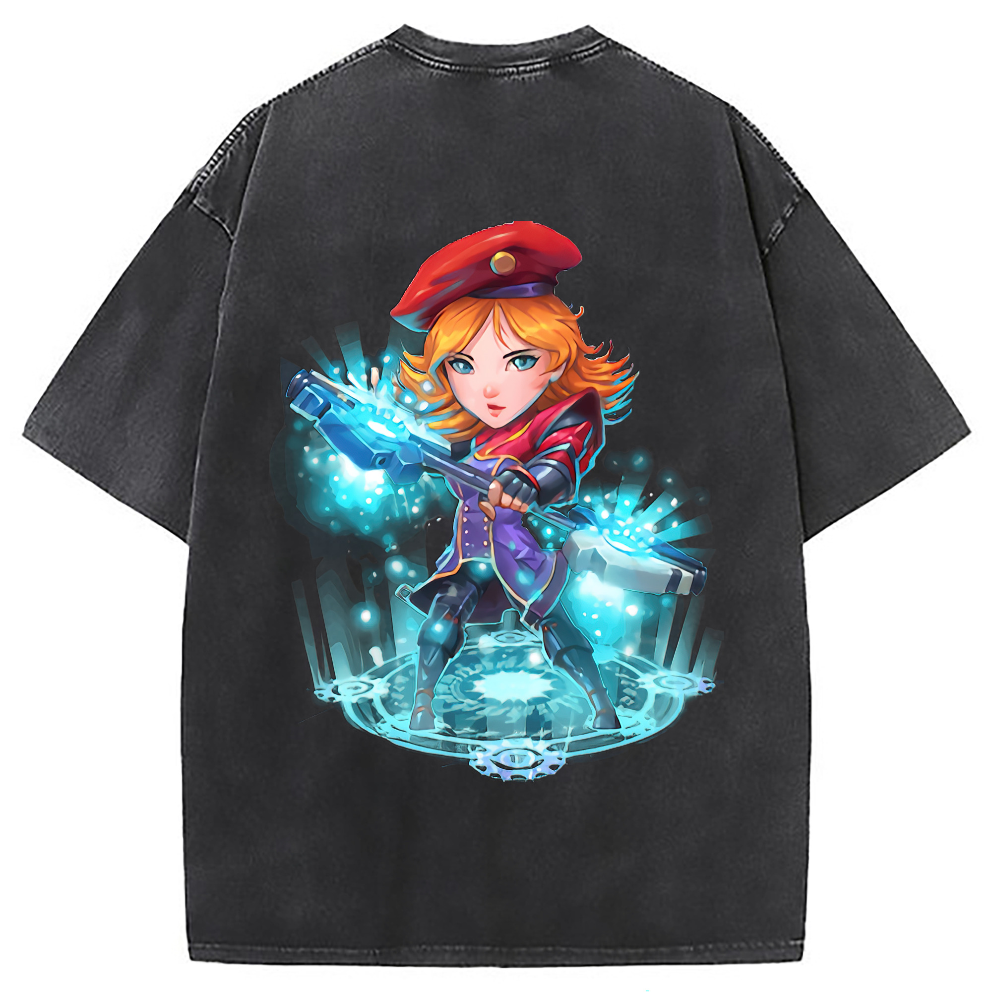 （画像用） リーグ・オブ・レジェンド League of Legends LOL 綿100% ヴィンテージ風 半袖Tシャツ（背面プリント）