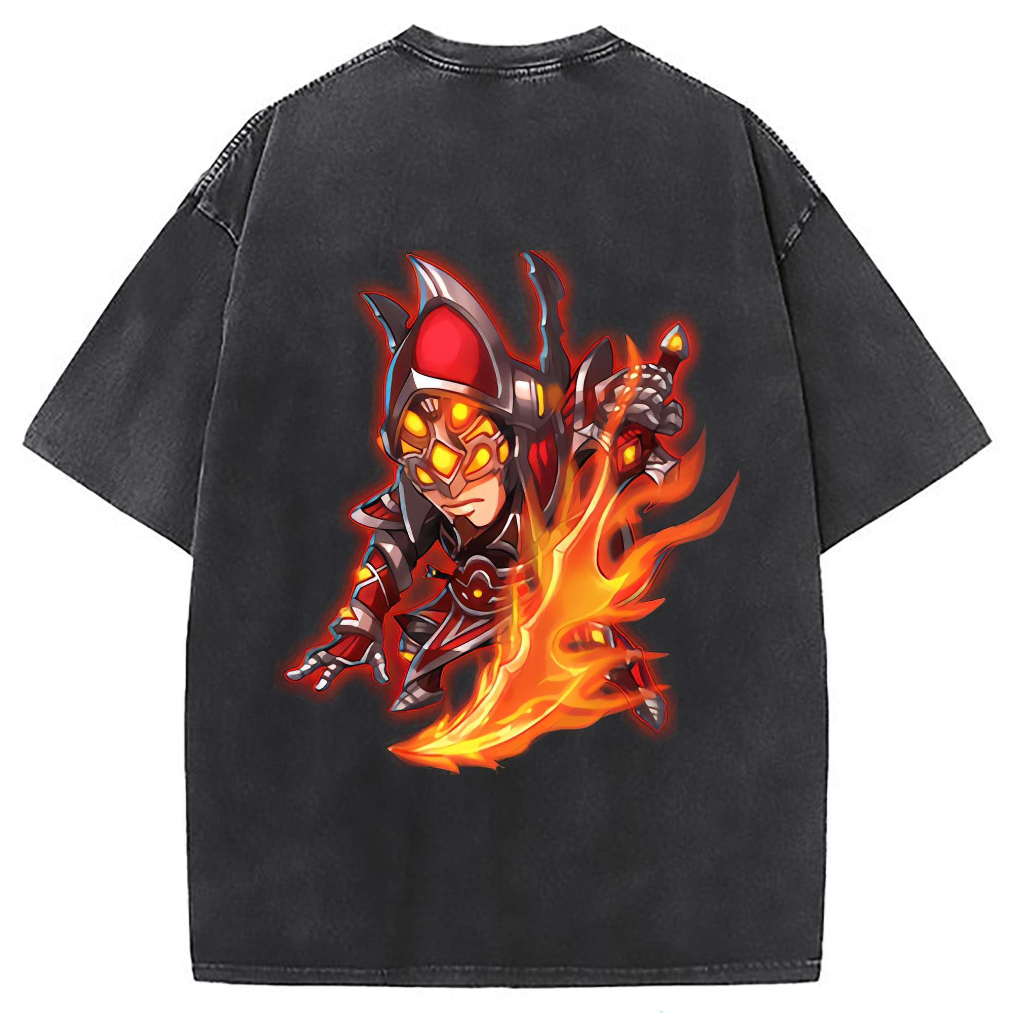 （画像用） リーグ・オブ・レジェンド League of Legends LOL 綿100% ヴィンテージ風 半袖Tシャツ（背面プリント）