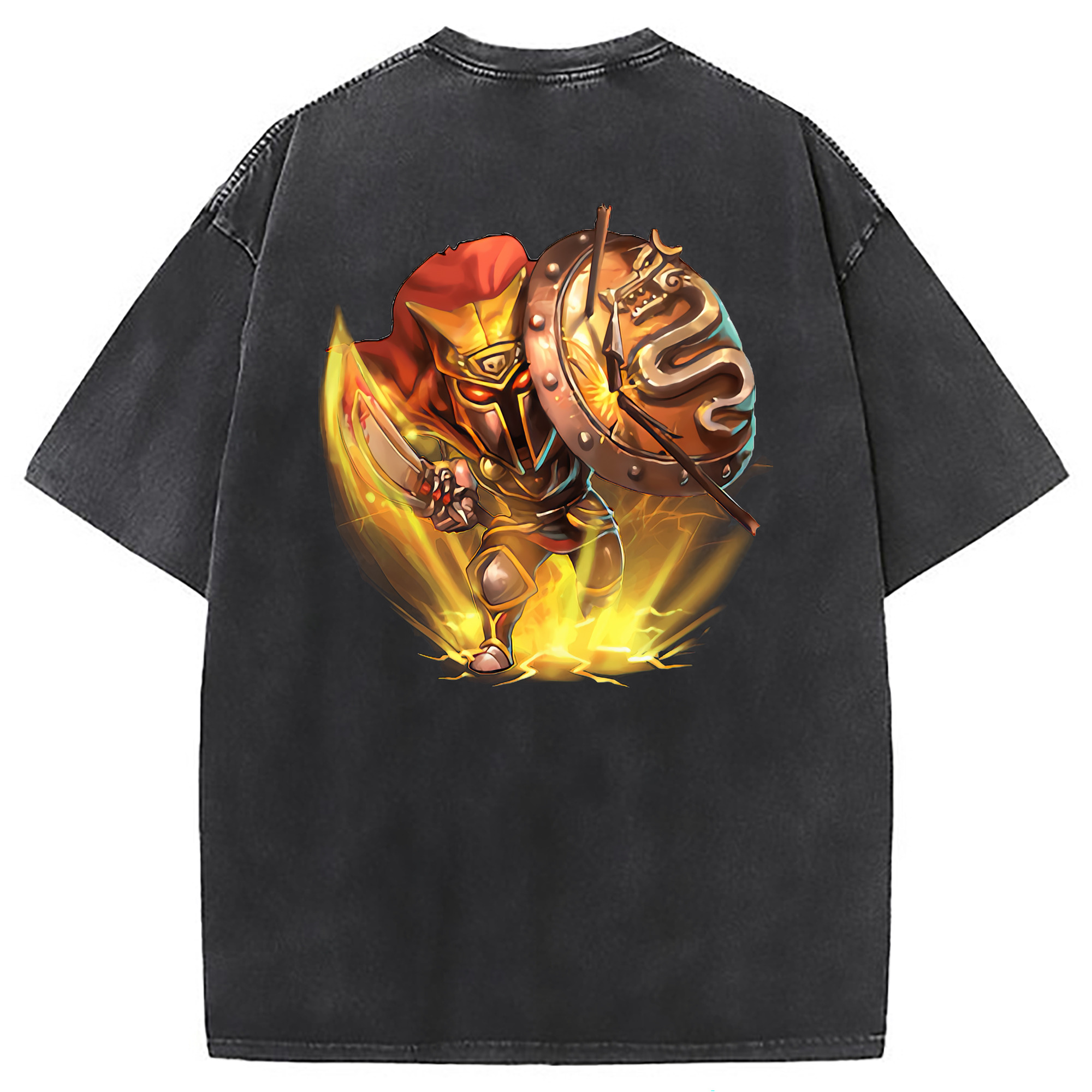 （画像用） リーグ・オブ・レジェンド League of Legends LOL 綿100% ヴィンテージ風 半袖Tシャツ（背面プリント）