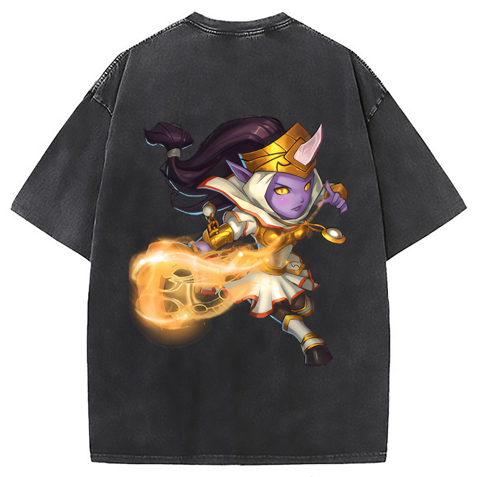 （画像用） リーグ・オブ・レジェンド League of Legends LOL 綿100% ヴィンテージ風 半袖Tシャツ（背面プリント）