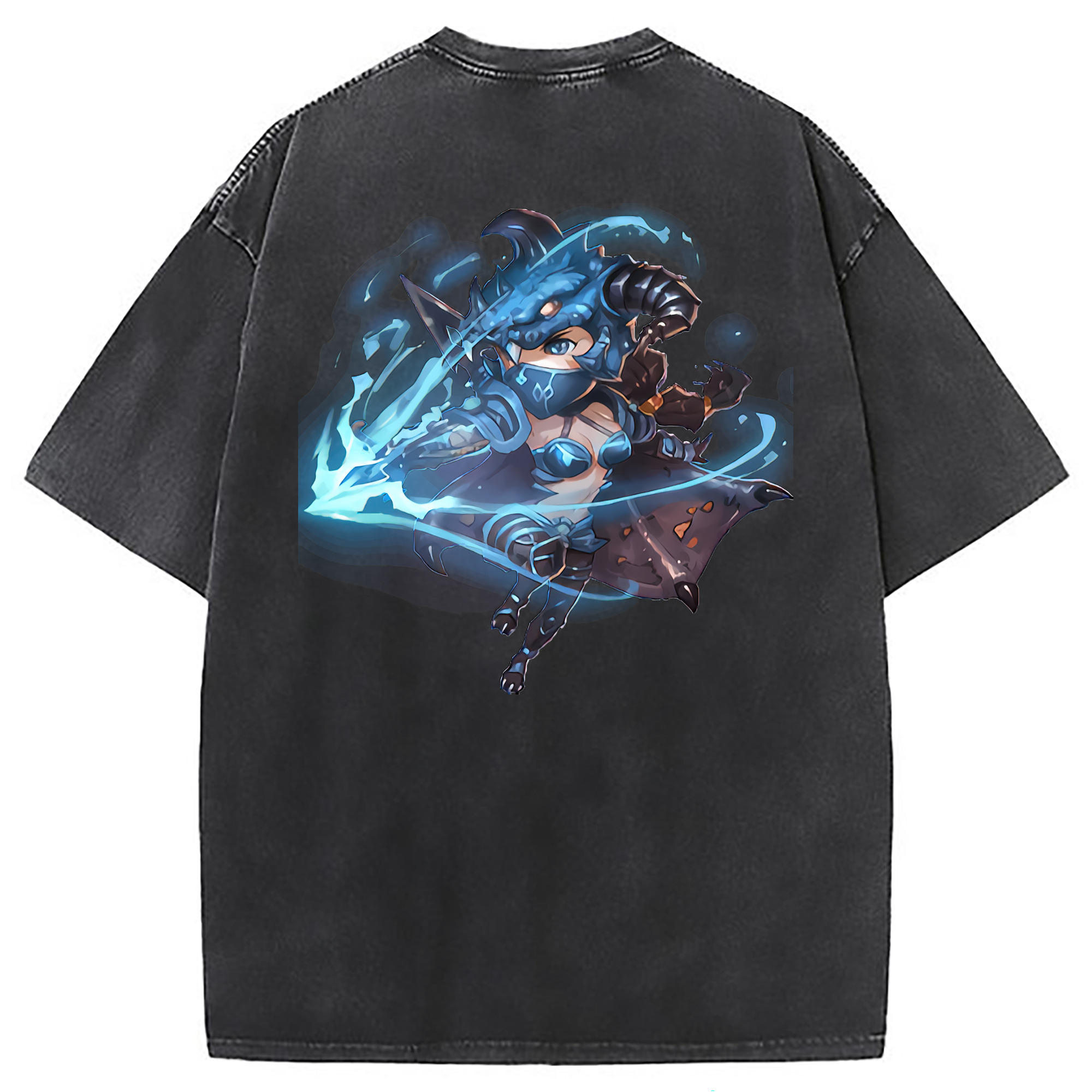 （画像用） リーグ・オブ・レジェンド League of Legends LOL 綿100% ヴィンテージ風 半袖Tシャツ（背面プリント）